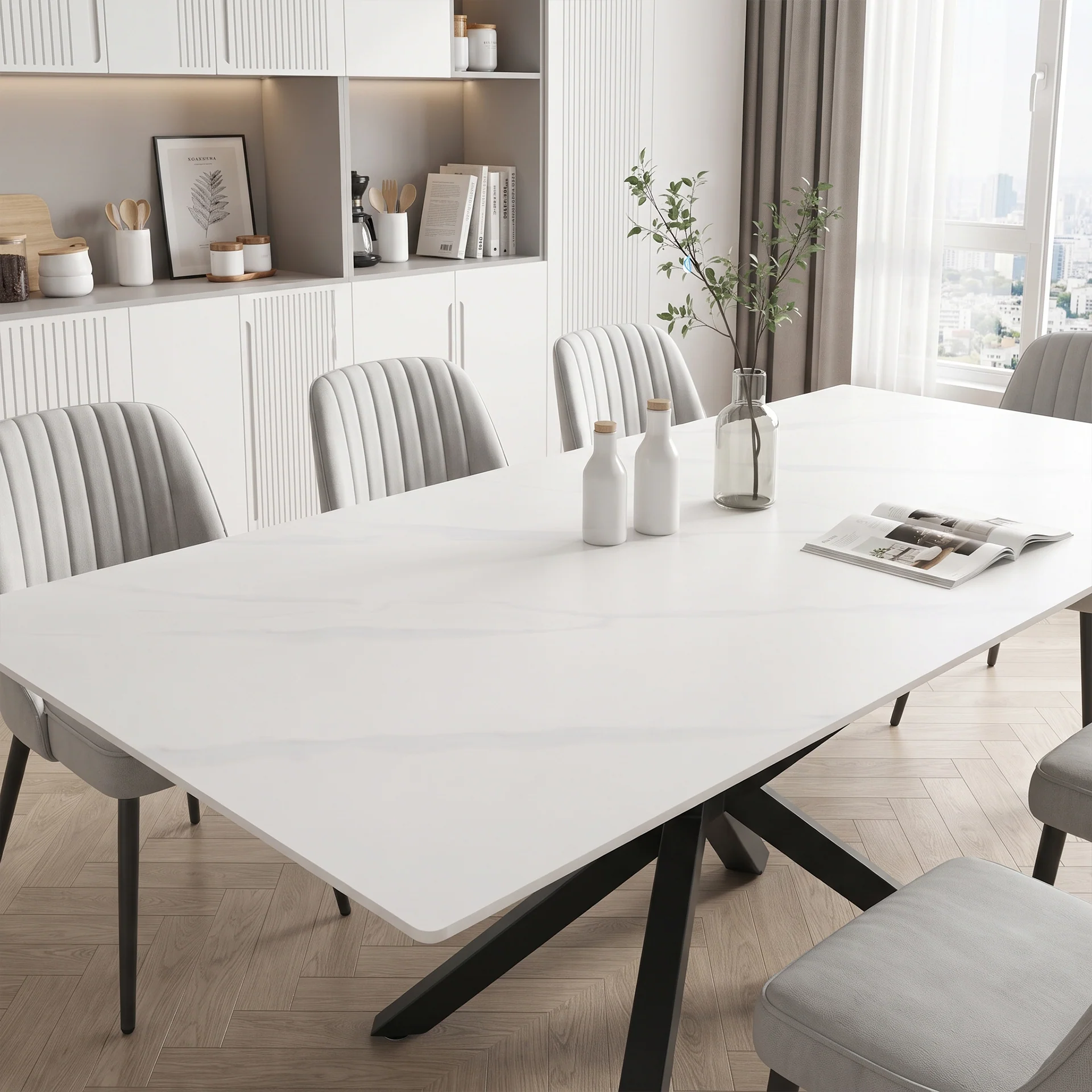 Frost Dining Table 180 x 90 x 78cm - White - Image 5