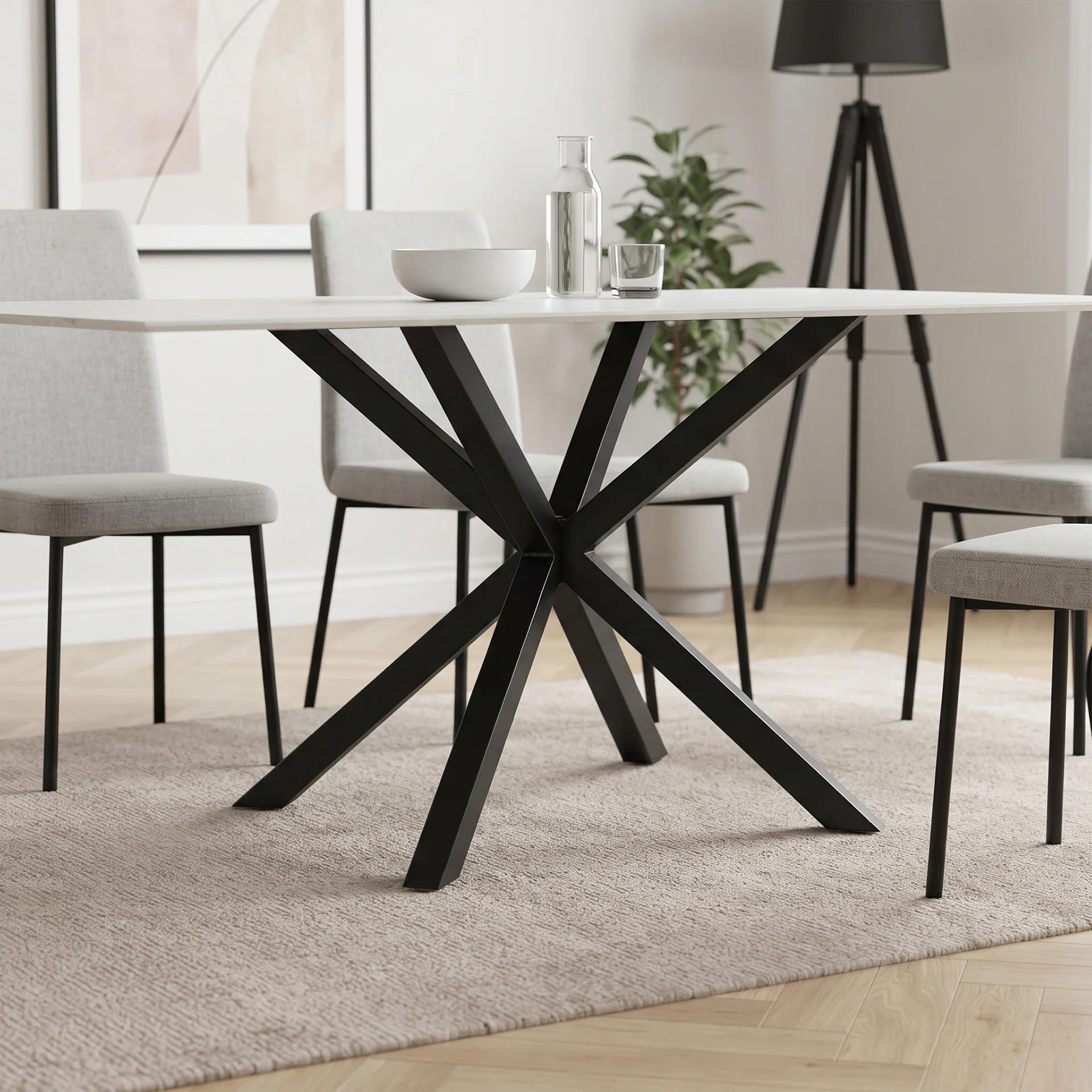 Frost Dining Table 180 x 90 x 78cm - White - Image 6