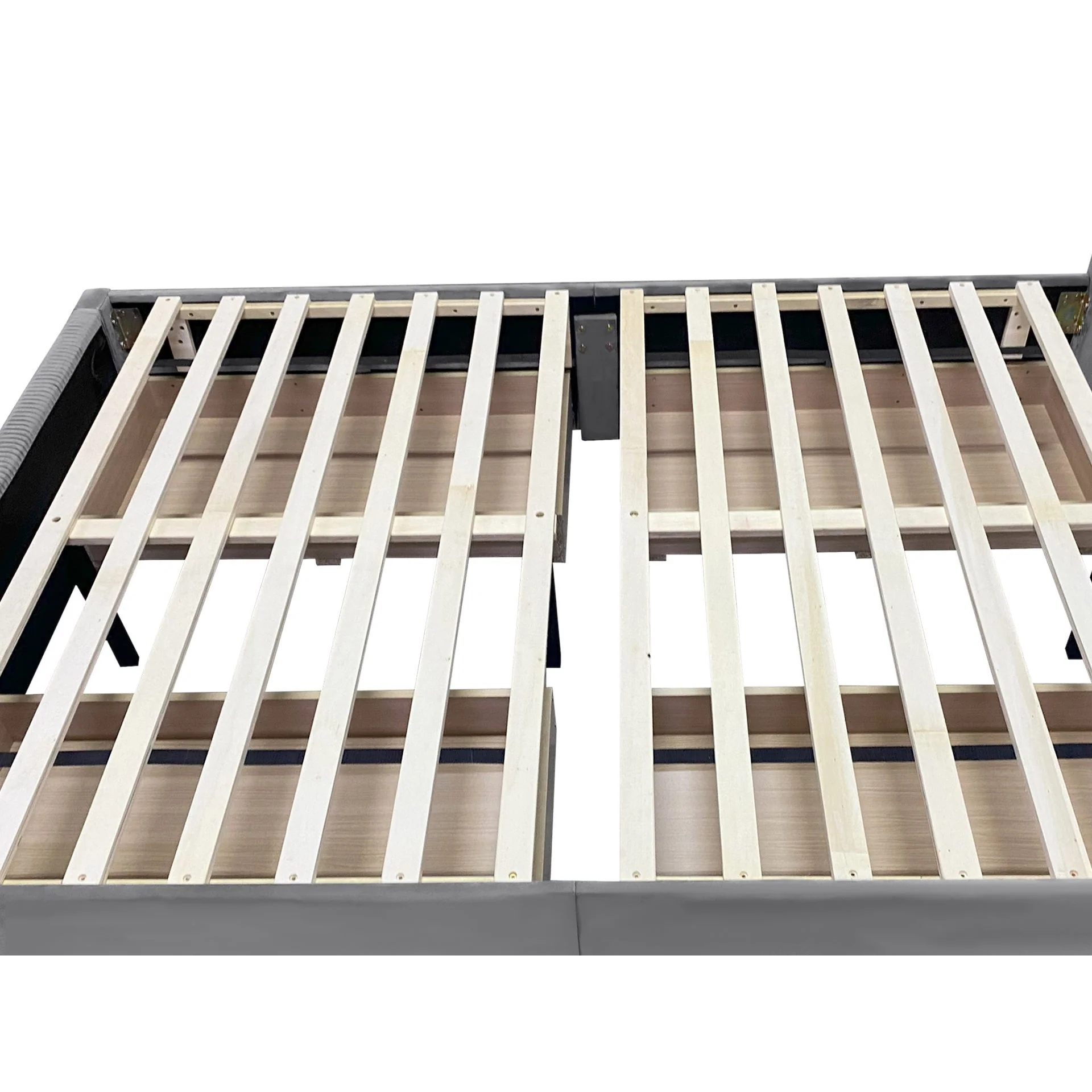 Gower Double Fabric Bed Frame with 4 Drawers - Grey - Image 15
