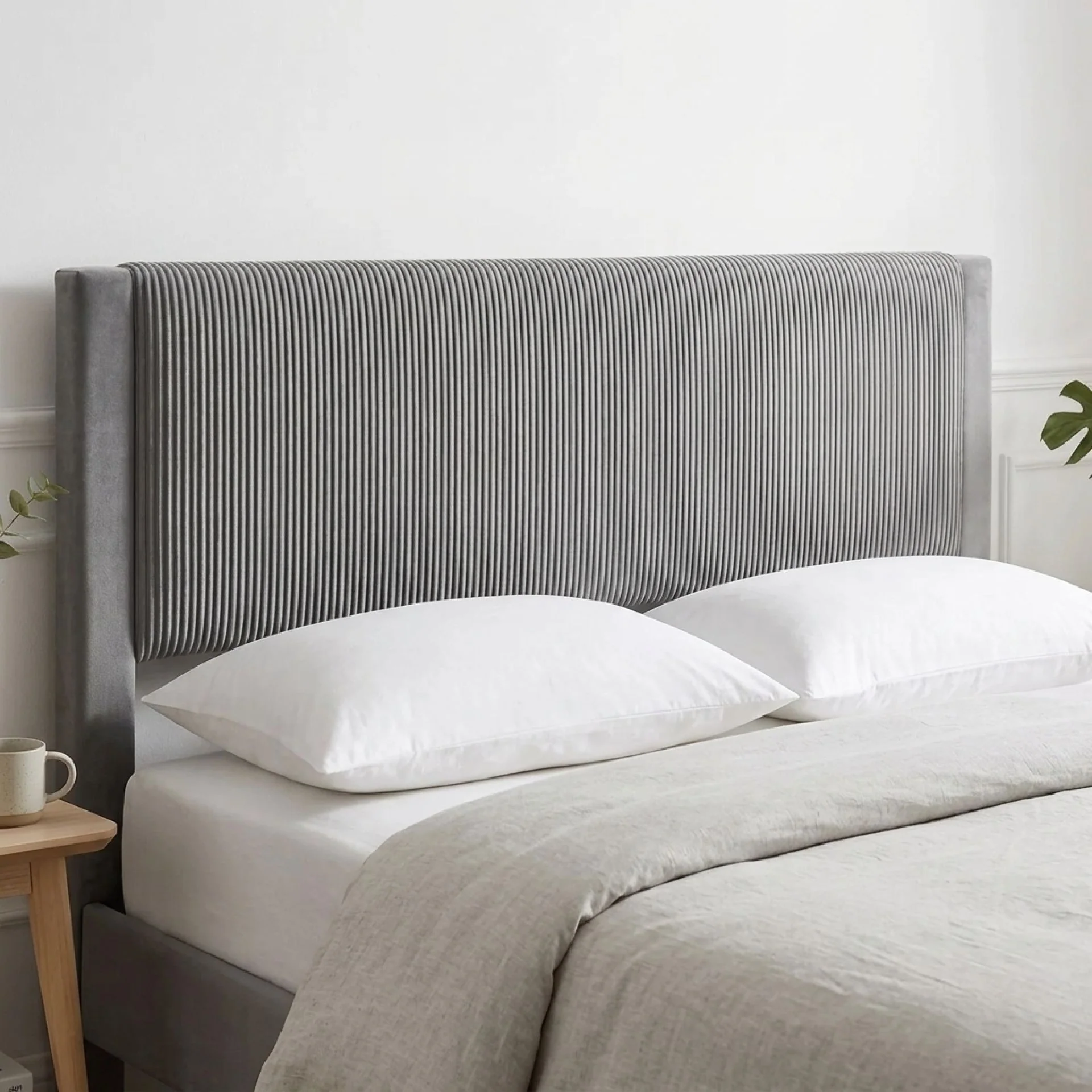 Gower Velvet Super King Bed Frame with 4 Drawers - Grey - Image 5
