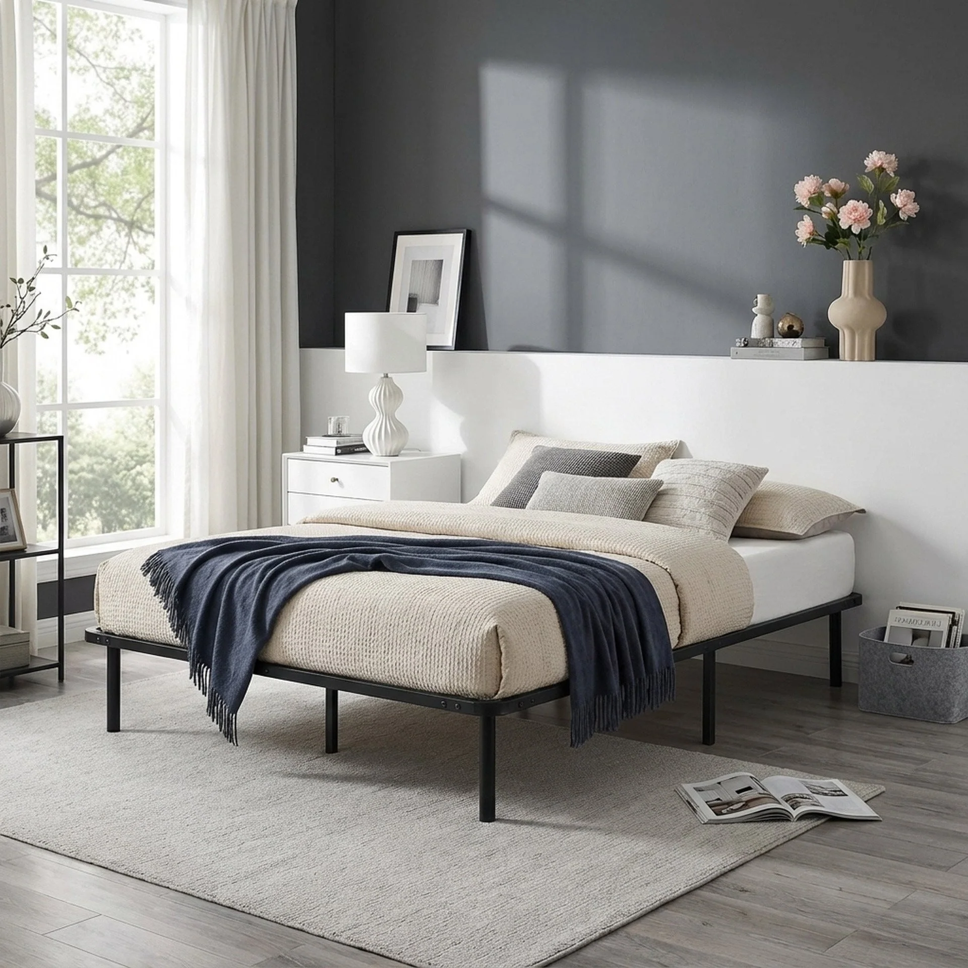Graham Queen Metal Bed Frame - Black - Image 3
