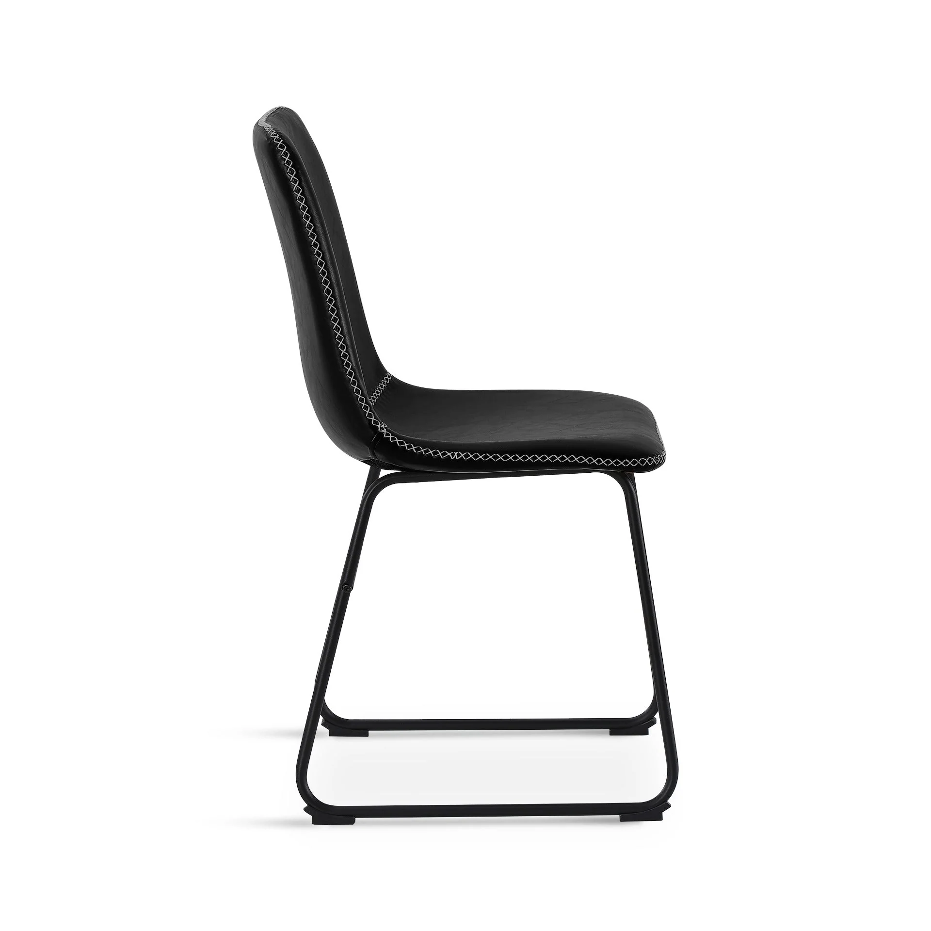 Grayson PU Leather Dining Chair - Set of 2 - Black - Image 10