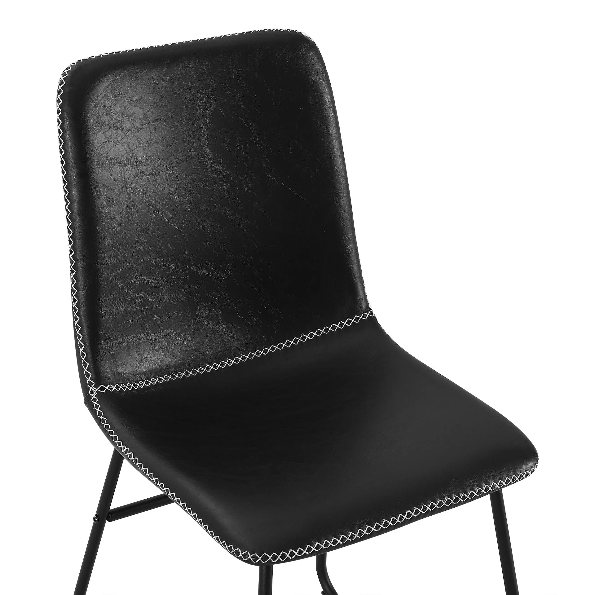 Grayson PU Leather Dining Chair - Set of 2 - Black - Image 12