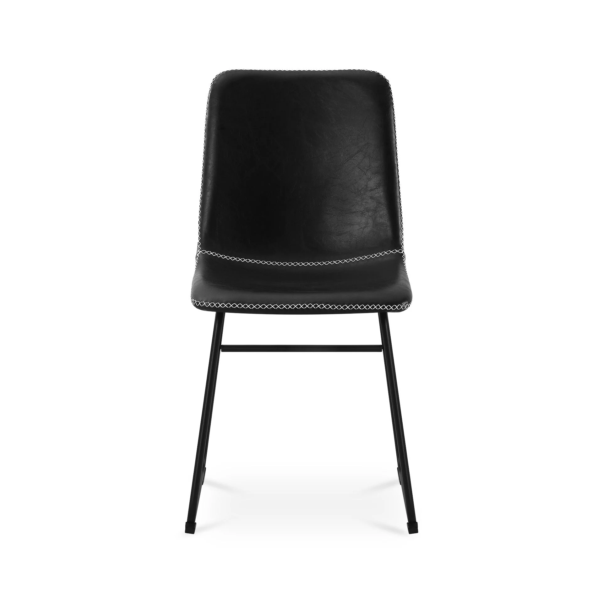Grayson PU Leather Dining Chair - Set of 2 - Black - Image 9
