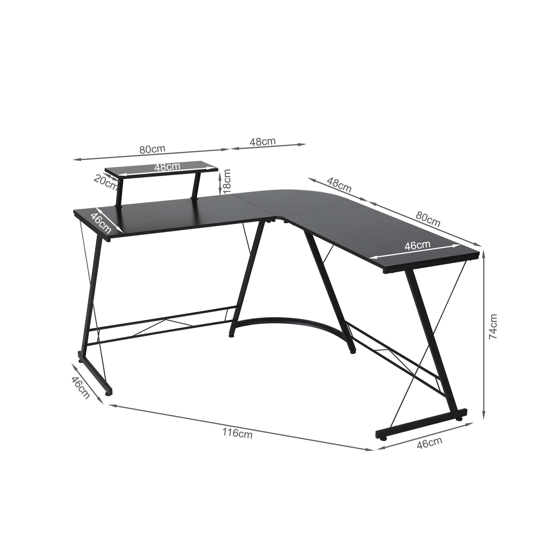 Greyson Computer Corner Desk - Black - Image 10