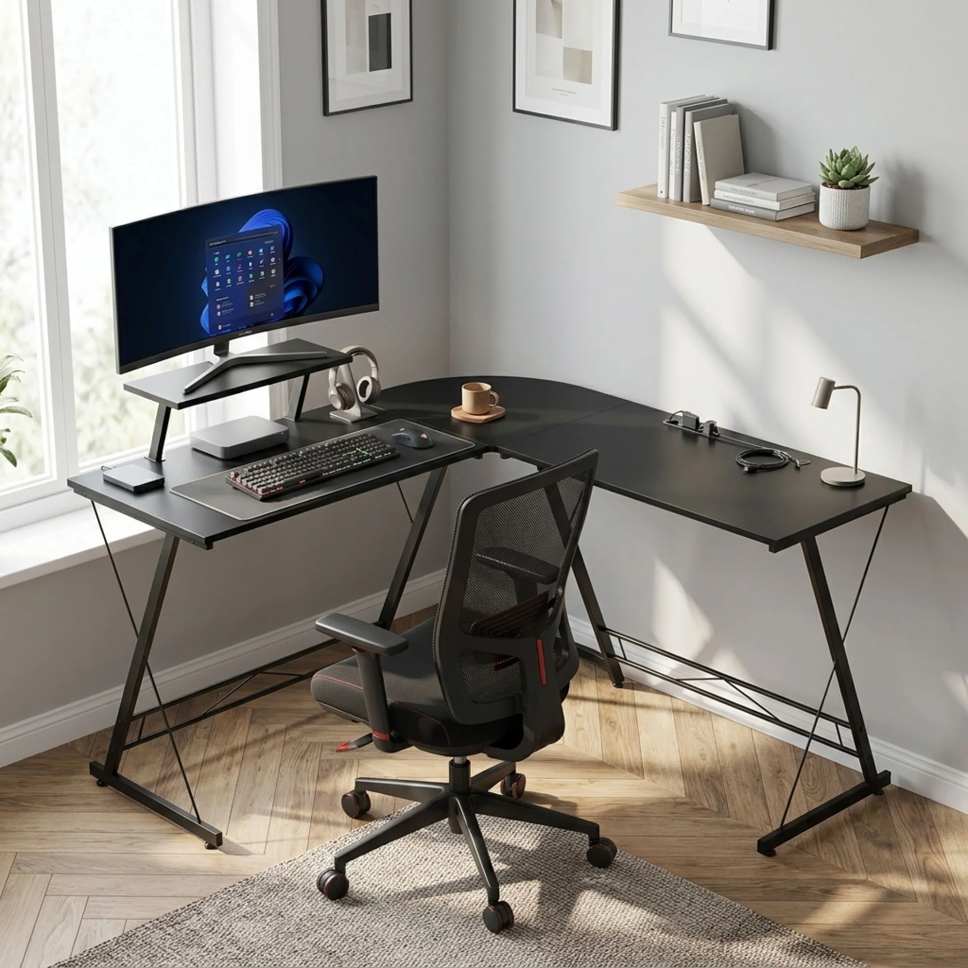 Greyson Computer Corner Desk - Black - Image 3
