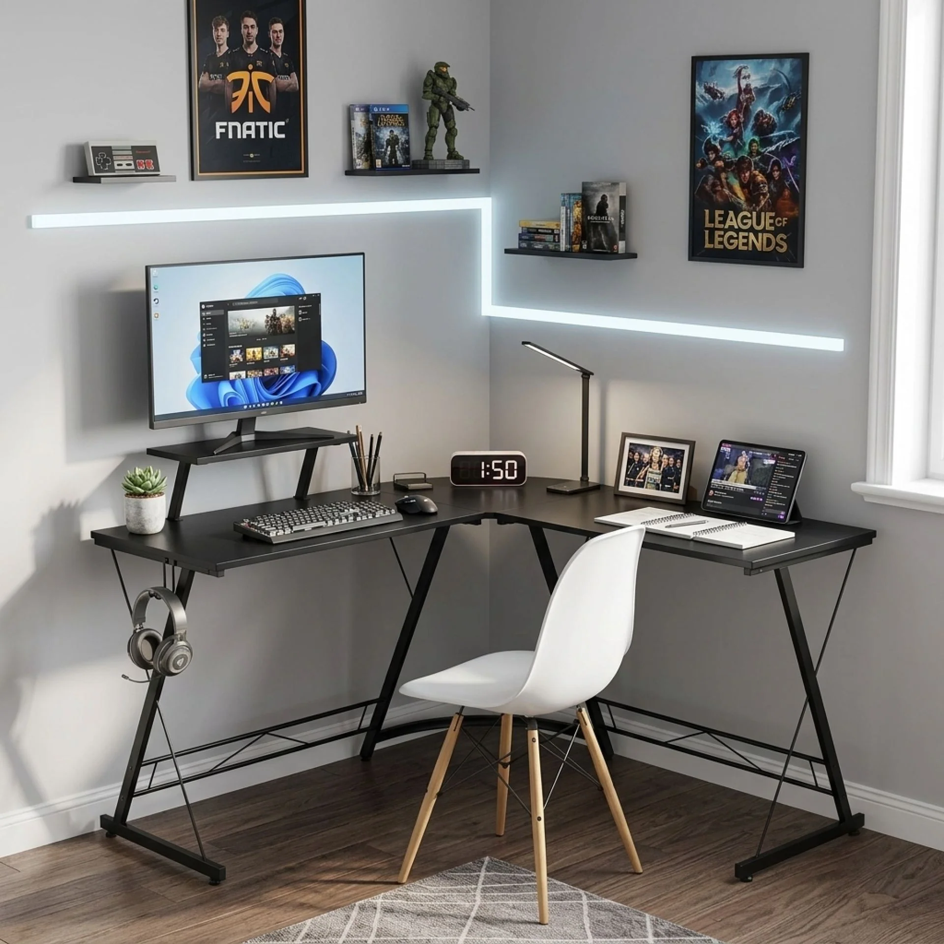 Greyson Computer Corner Desk - Black - Image 5