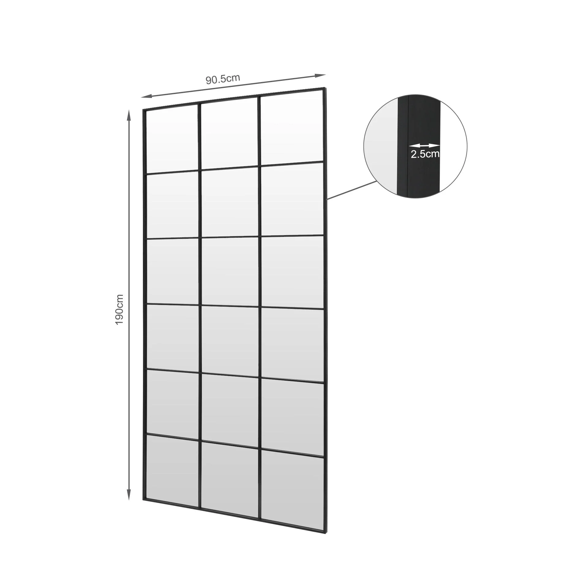 Grid Full Length Mirror - Black - Image 13