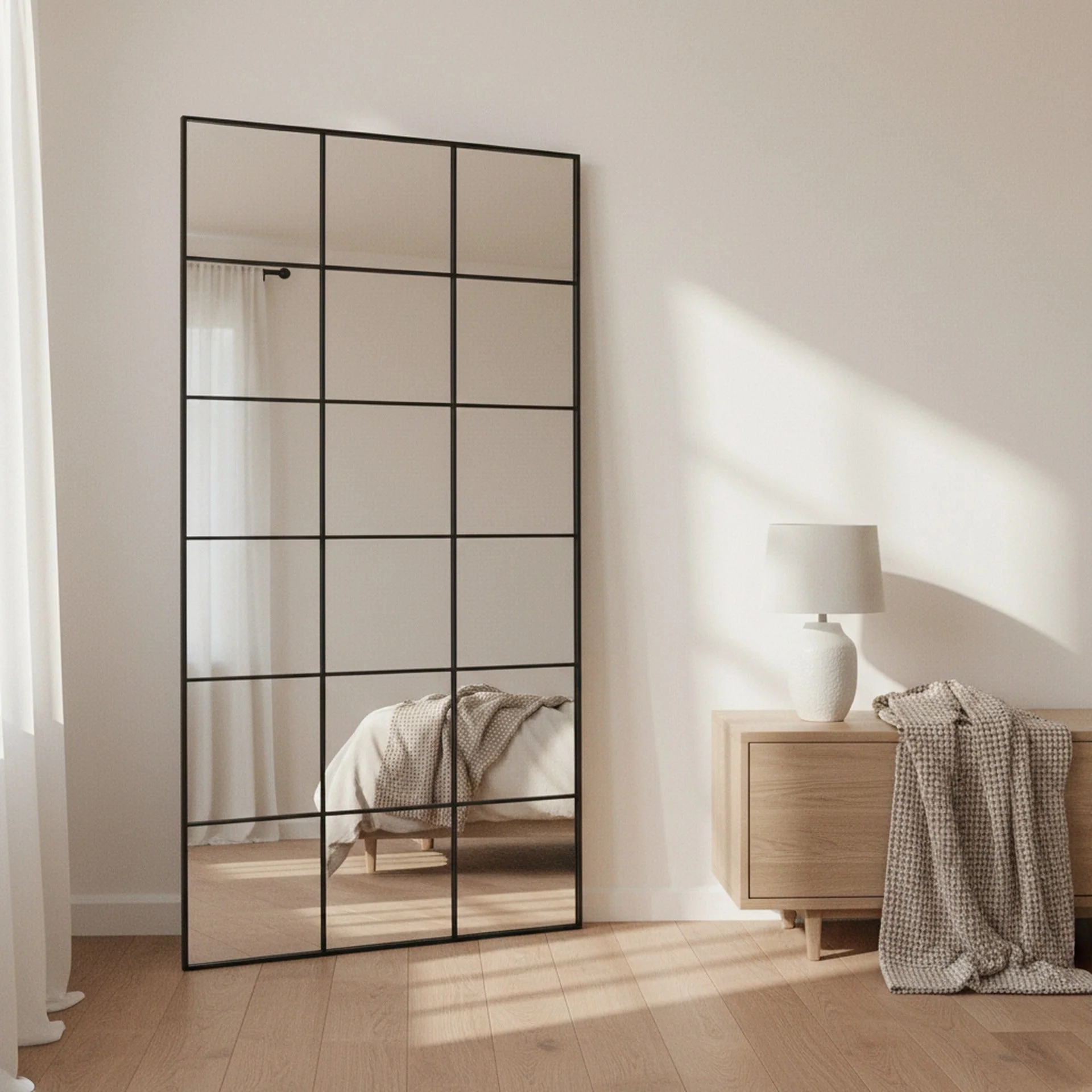 Grid Full Length Mirror - Black - Image 5