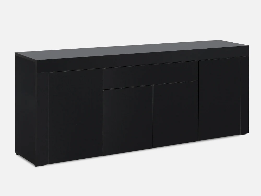 GUIER High Gloss Sideboard Buffet Table - BLACK - Image 2