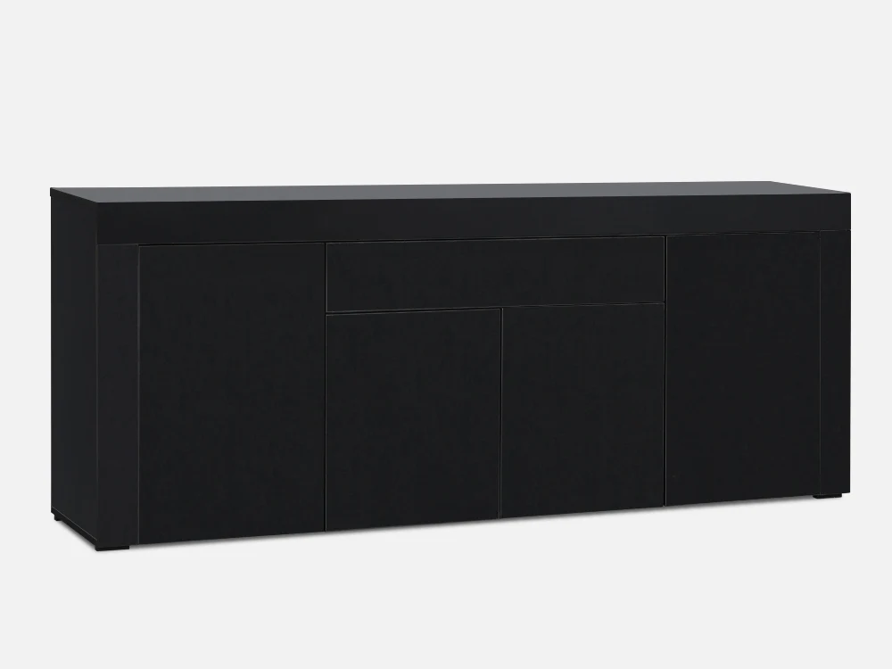 GUIER High Gloss Sideboard Buffet Table - BLACK - Image 4