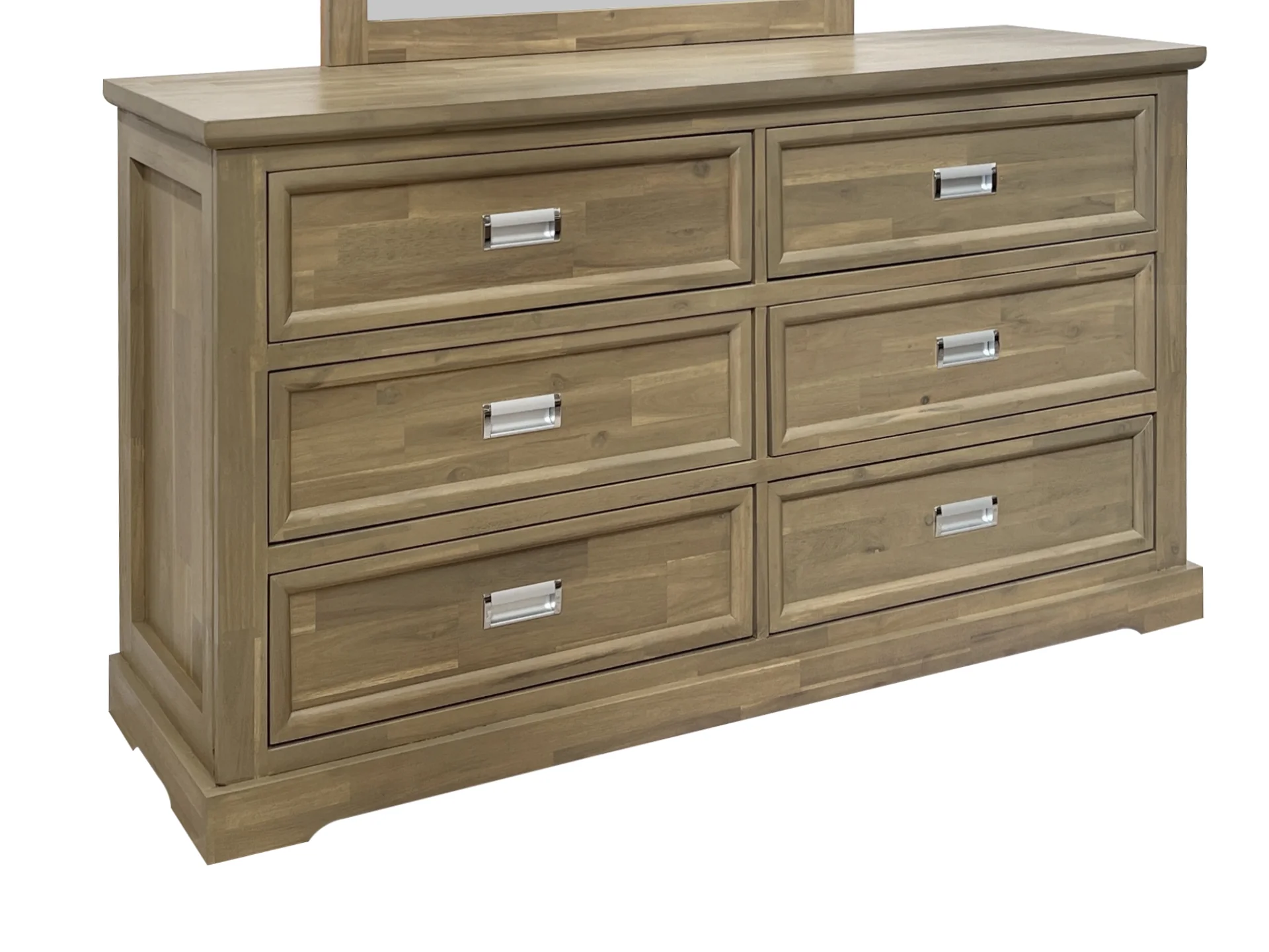 Hadley Solid Wood 6 Drawer Dresser with Mirror - Emerland Grey - Image 8