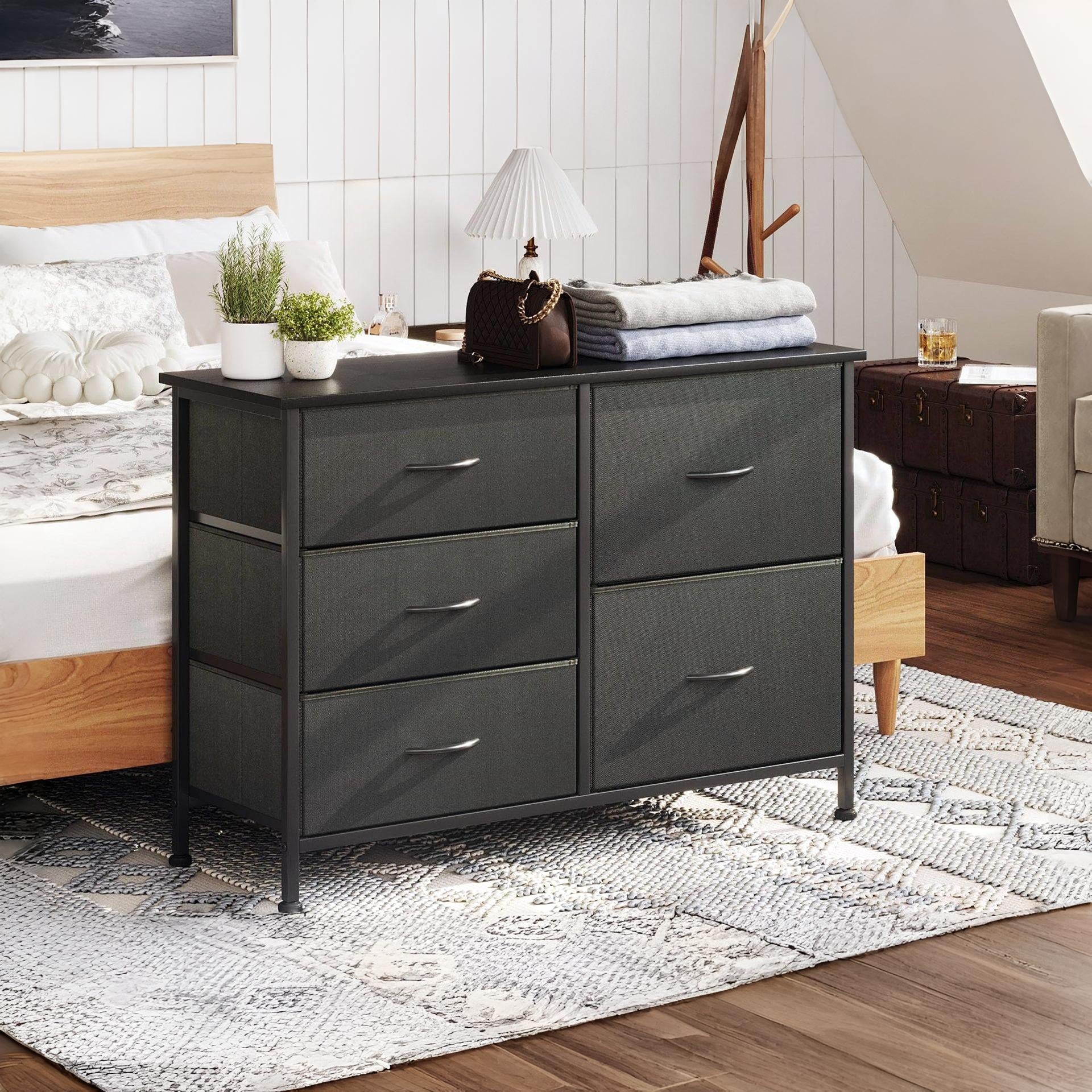 Hailey 5 Drawers Lowboy - Black - Image 2
