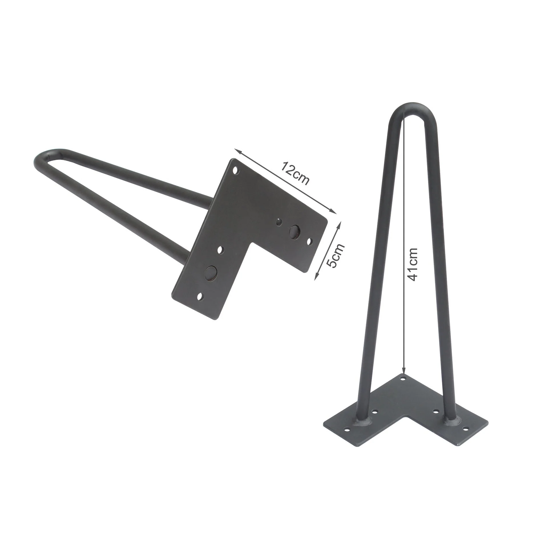 41cm Hairpin Table Leg 2 Rod Steel Metal - Set of 4 - Image 8