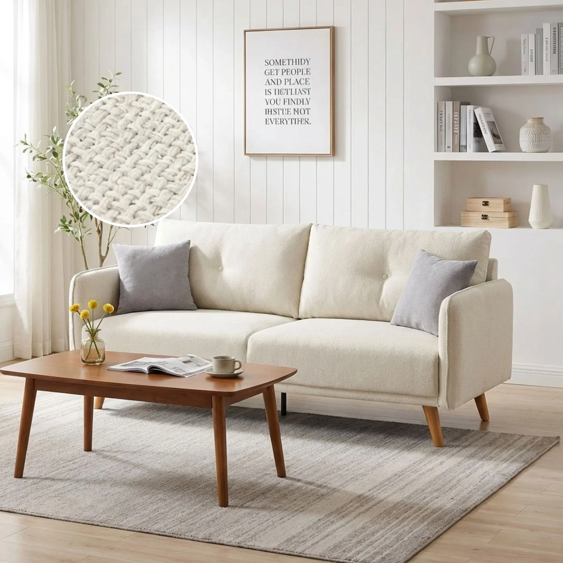 Harlan 3 Seater Sofa - Beige - Image 2