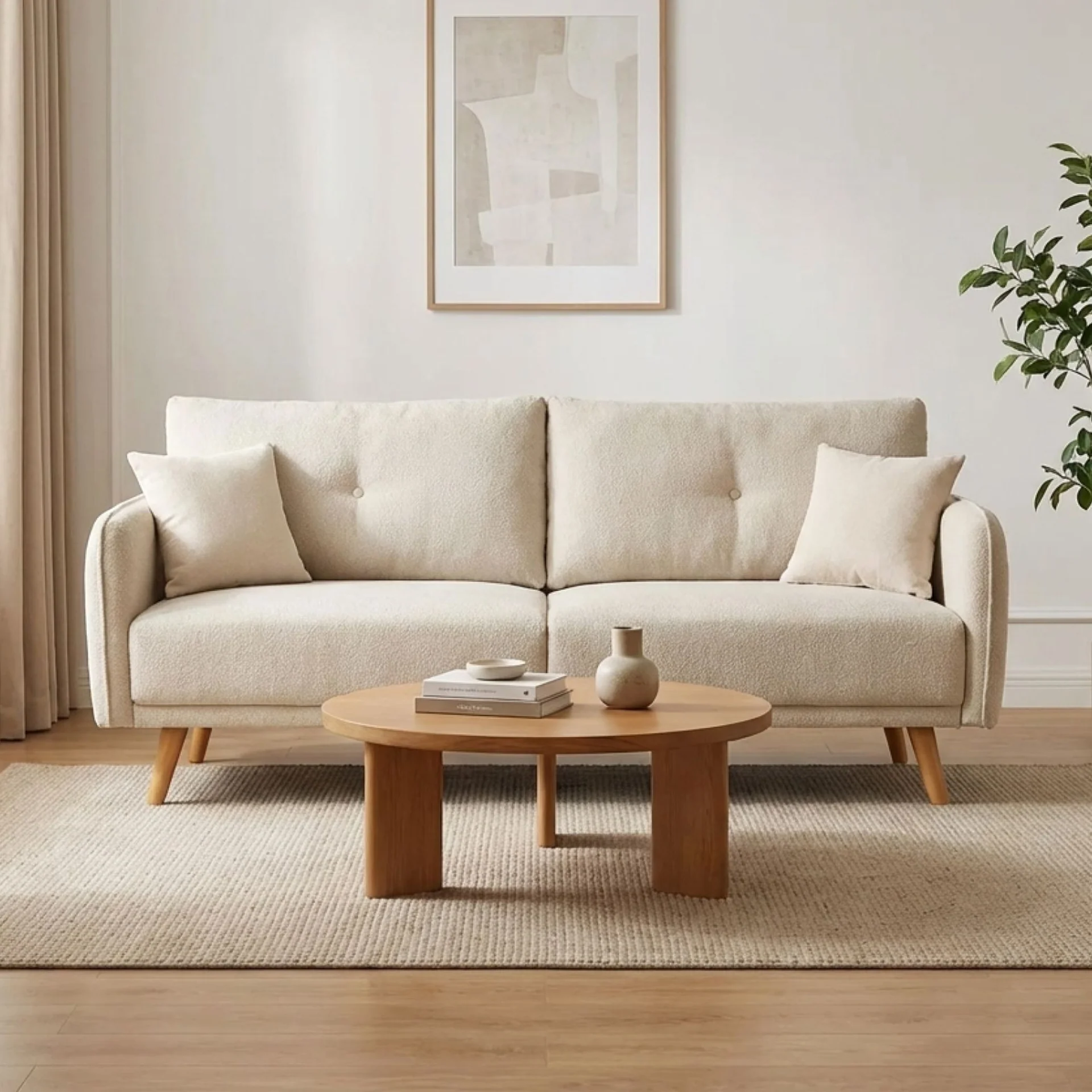 Harlan 3 Seater Sofa - Beige - Image 5