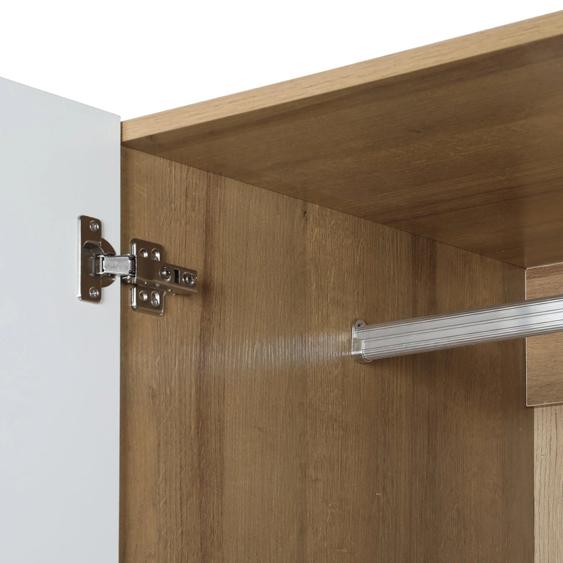 Harris 3 Door Wardrobe with 3 Drawers - Oak+White - Image 8