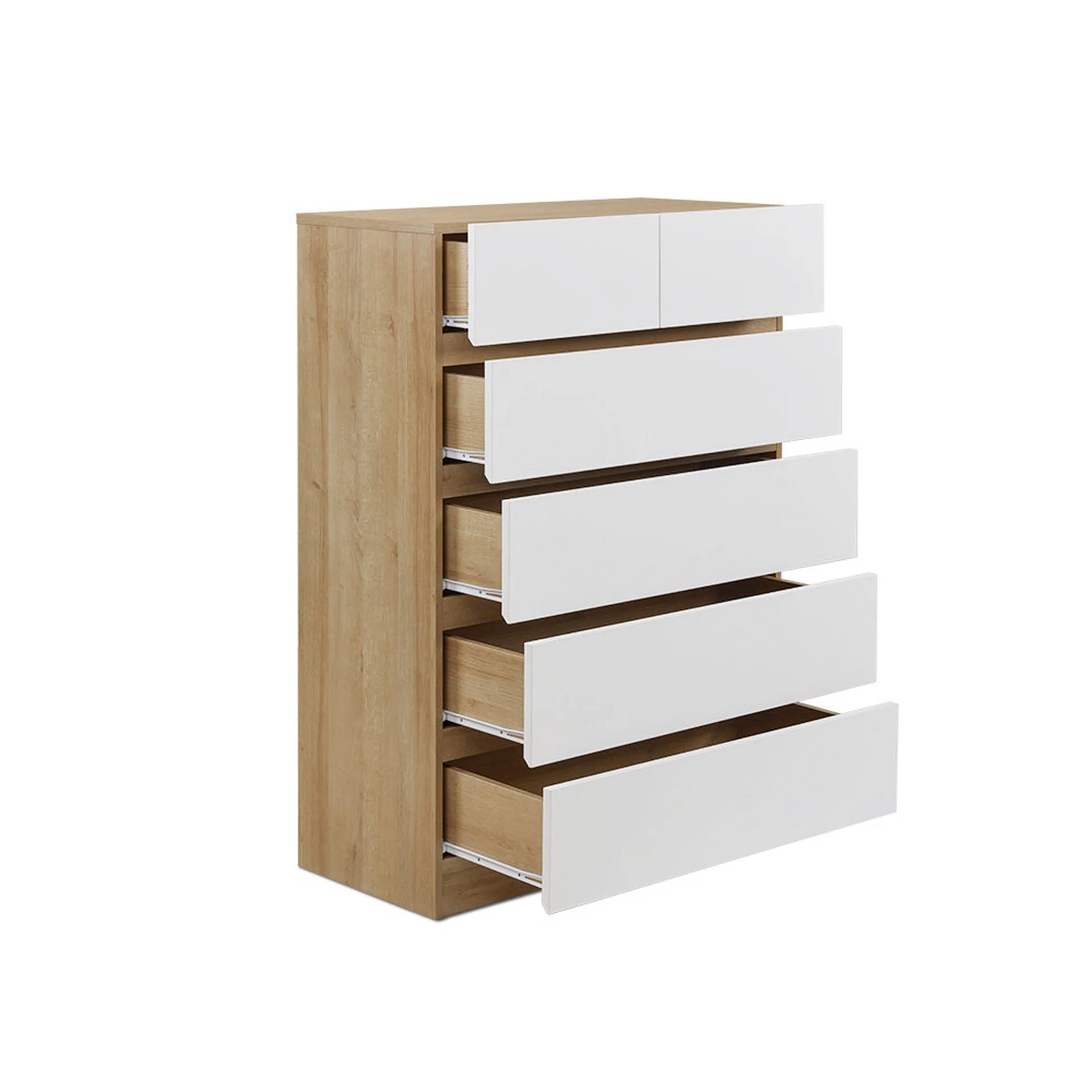 Harris 6 Drawers Tallboy - Oak + White - Image 7