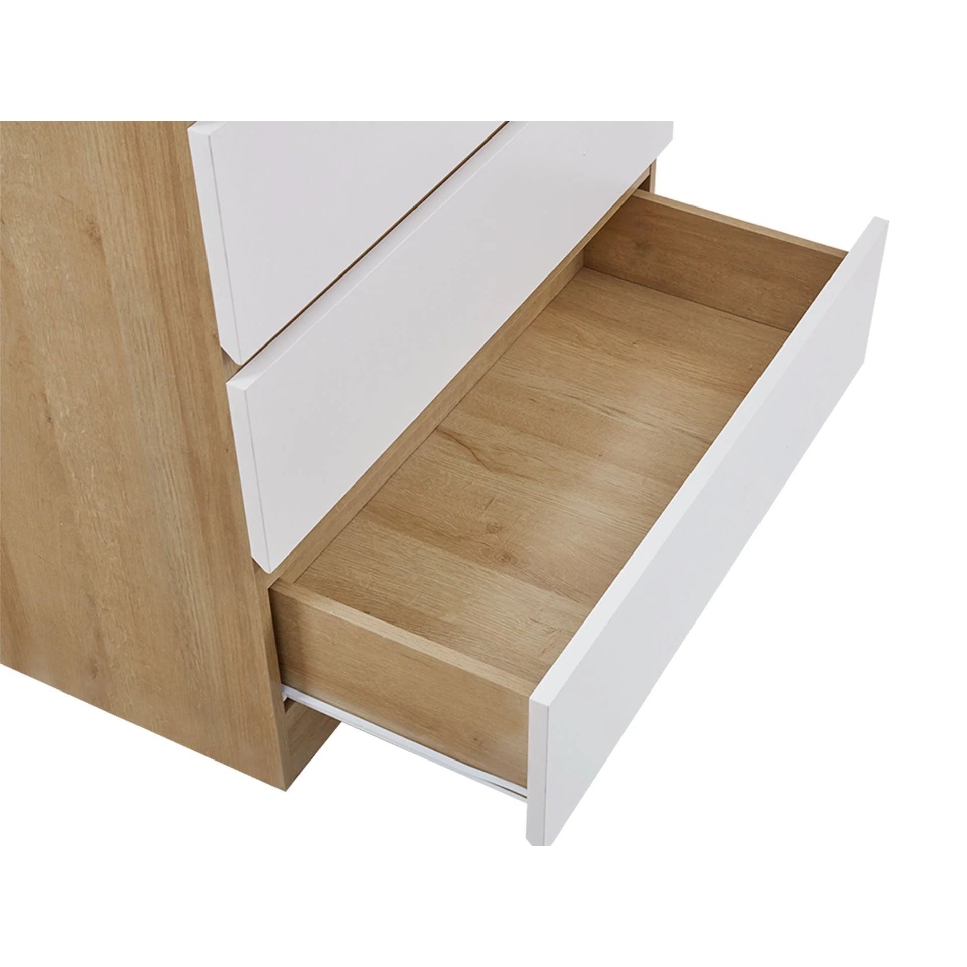 Harris 6 Drawers Tallboy - Oak + White - Image 9