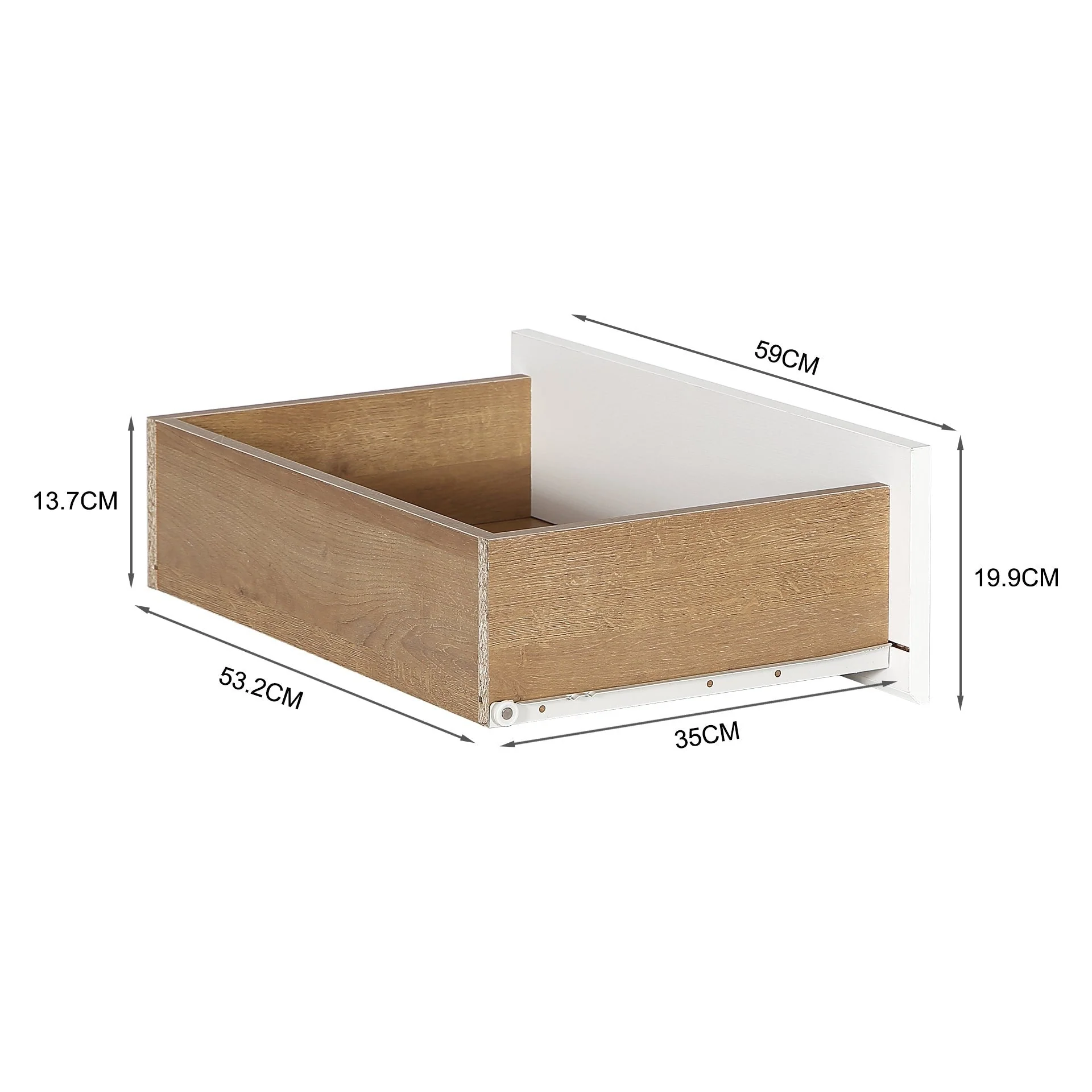 Harris 8 Drawers Low Boy - Oak + White - Image 15