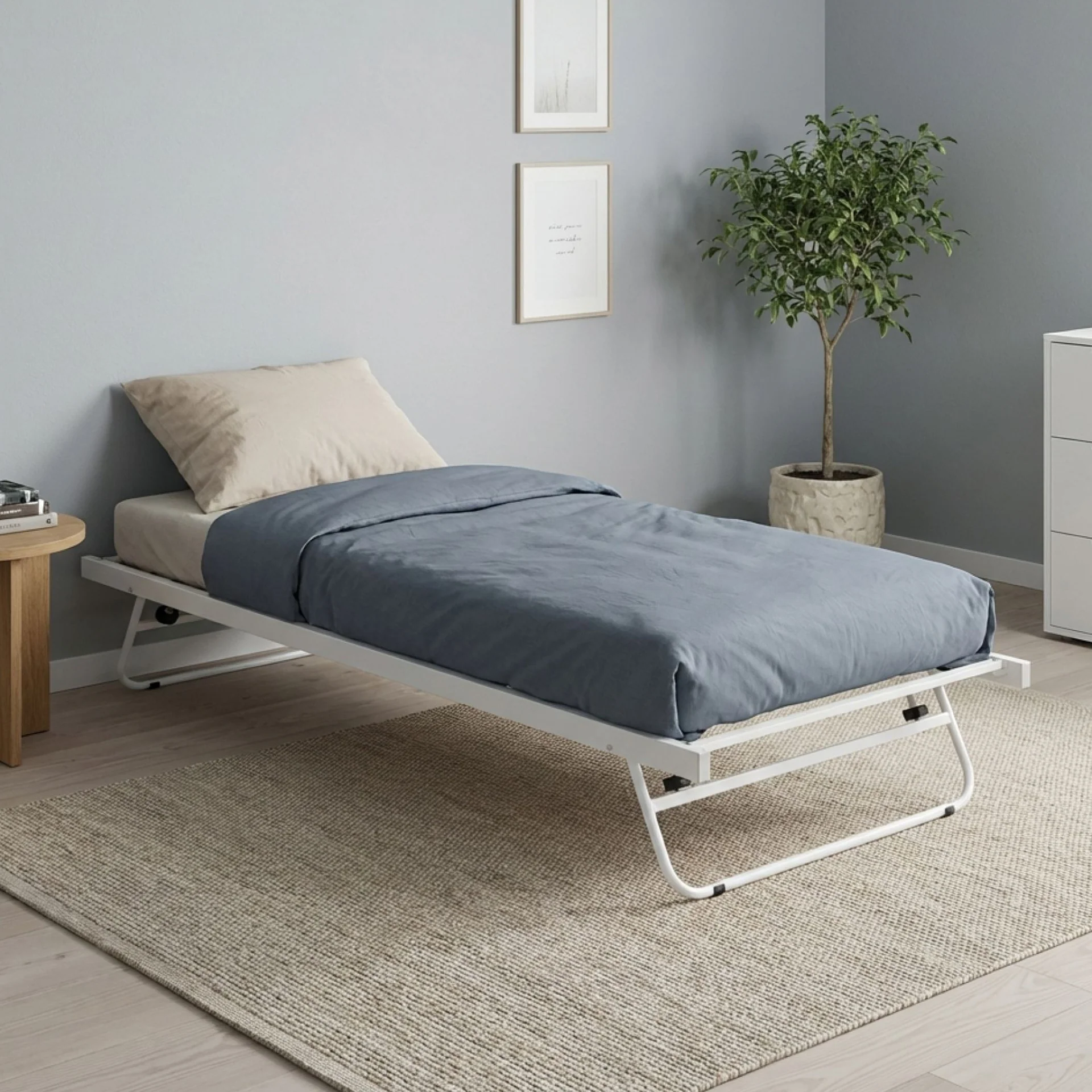 Hartz Single Pull Out Bed Frame - White - Image 2