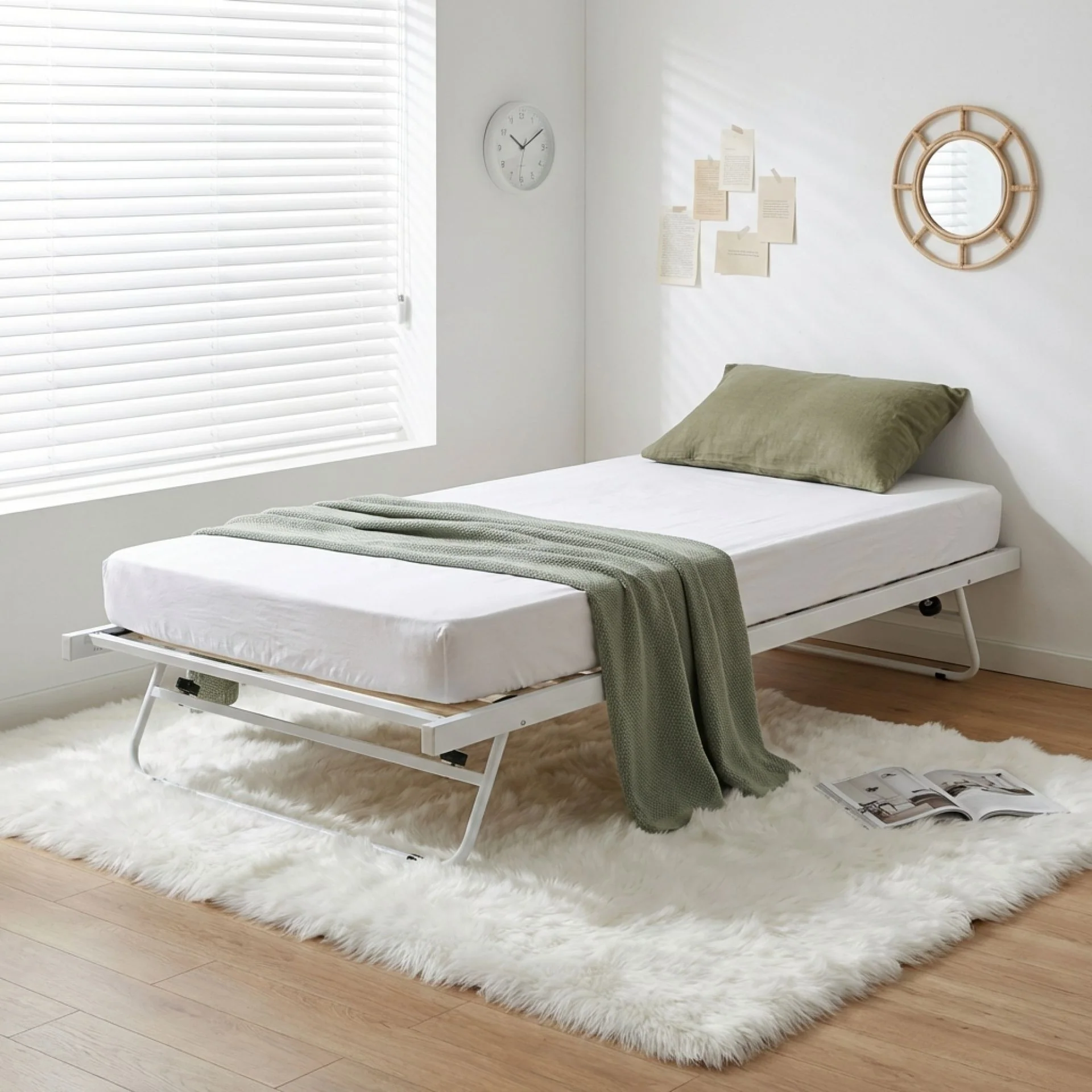 Hartz Single Pull Out Bed Frame - White - Image 3