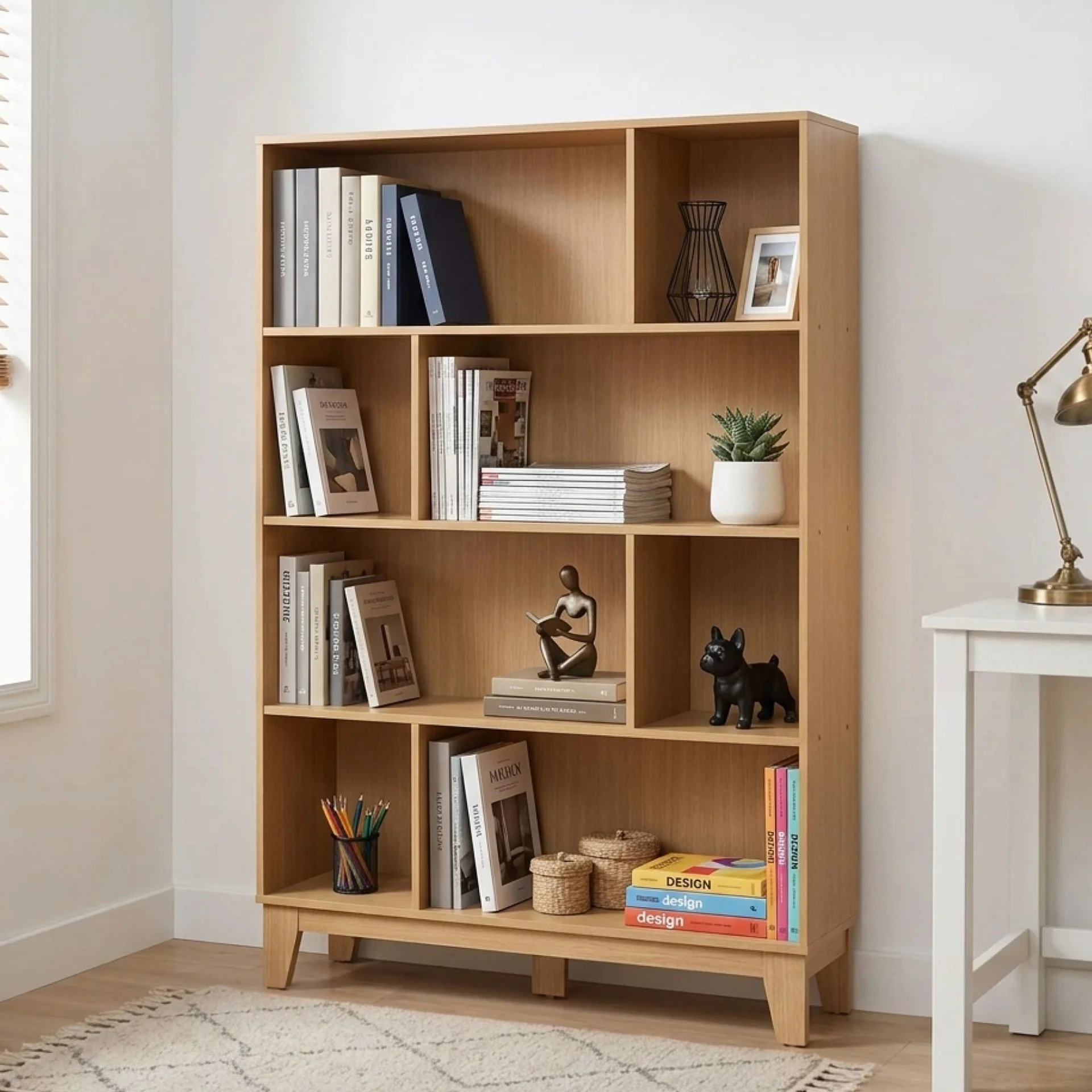 Haruru Bookshelf Storage Shelf - Oak - Image 2