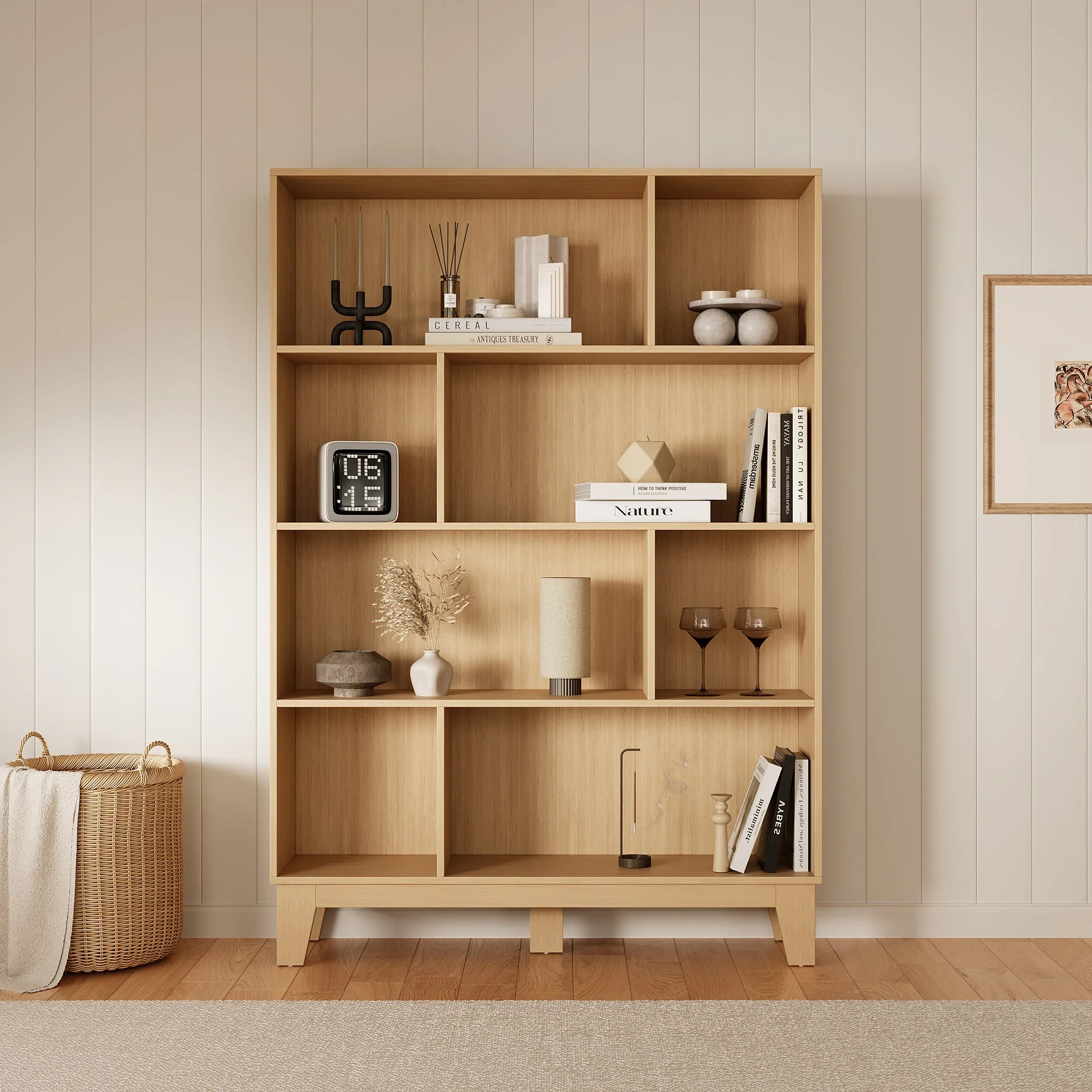 Haruru Bookshelf Storage Shelf - Oak - Image 3