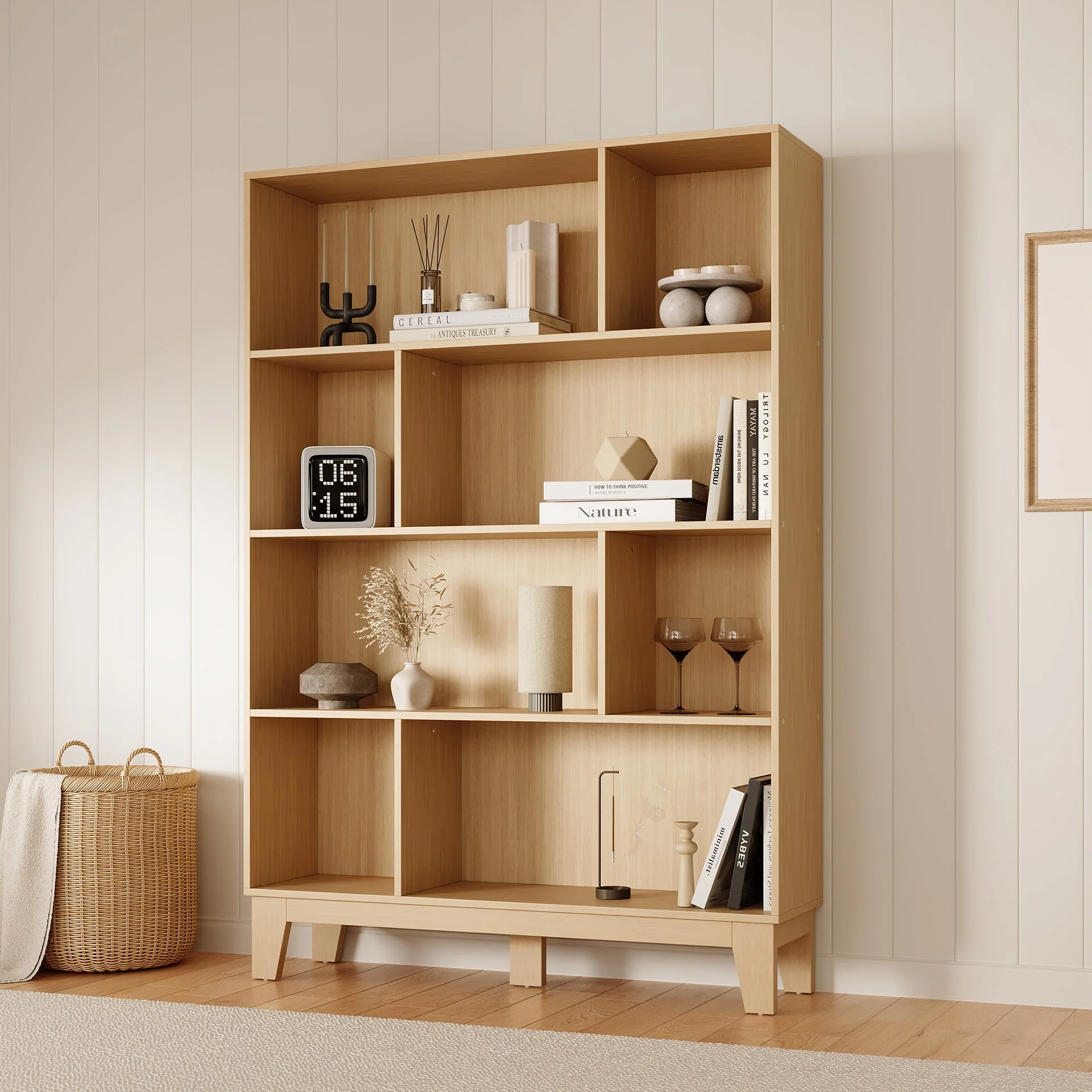 Haruru Bookshelf Storage Shelf - Oak - Image 4