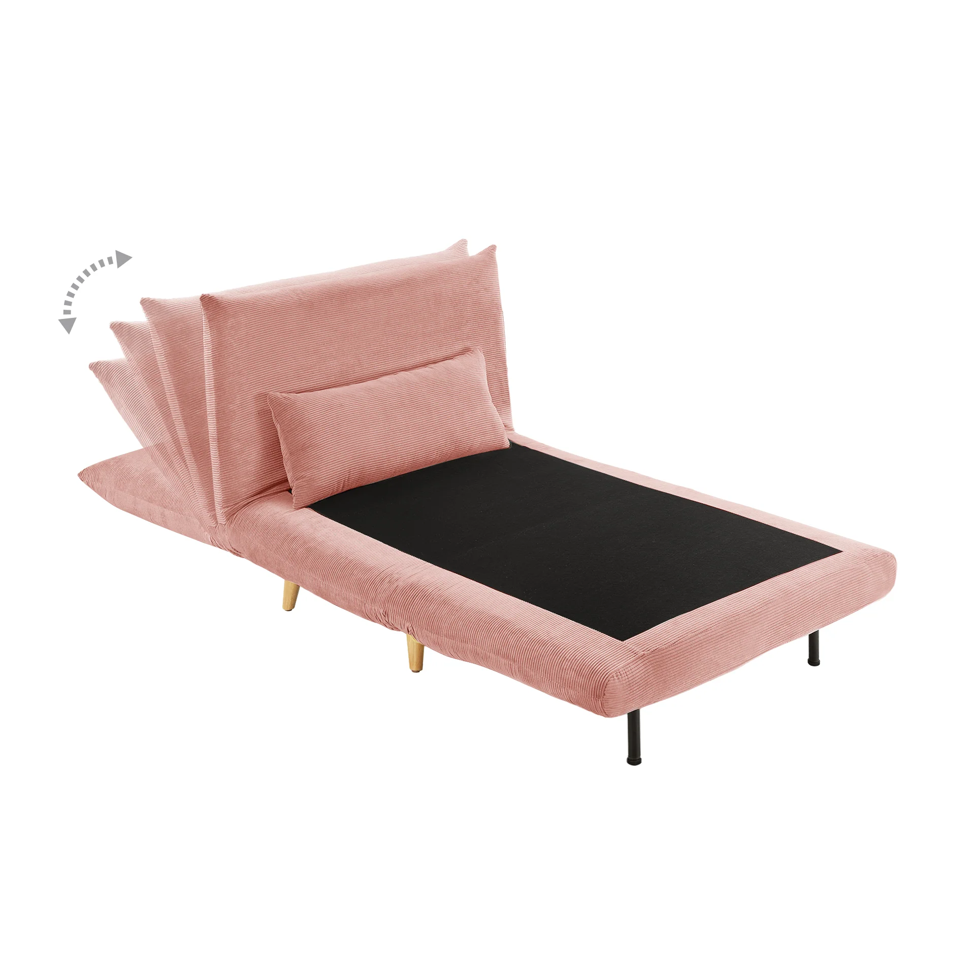 Hastings 1 Seater Fold-Out Sofa Bed - Pink - Image 9