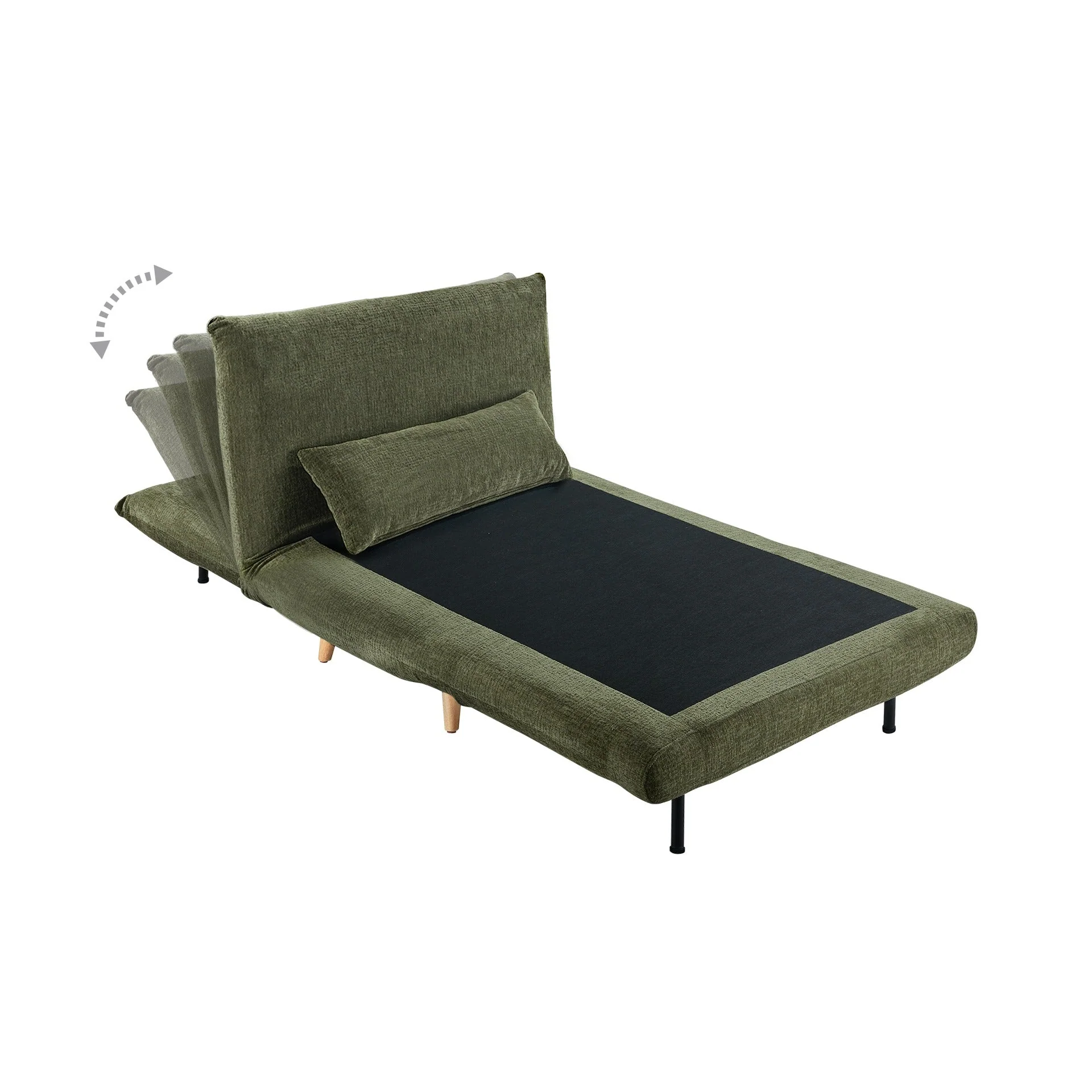 Hastings 1 Seater Fold-Out Sofa Bed - Green - Image 9