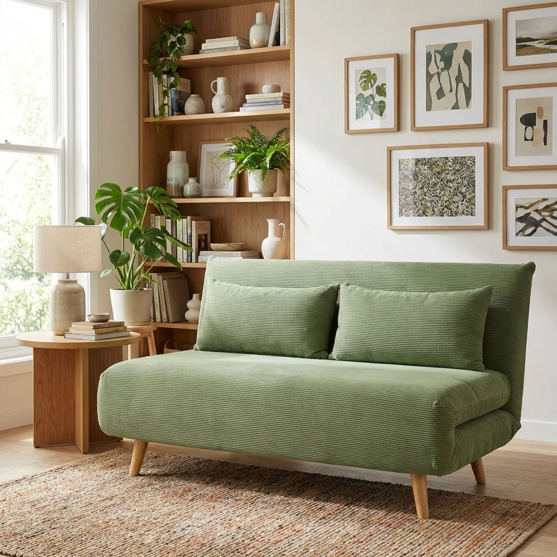 Hastings 2 Seater Fold-Out Sofa Bed - Olive