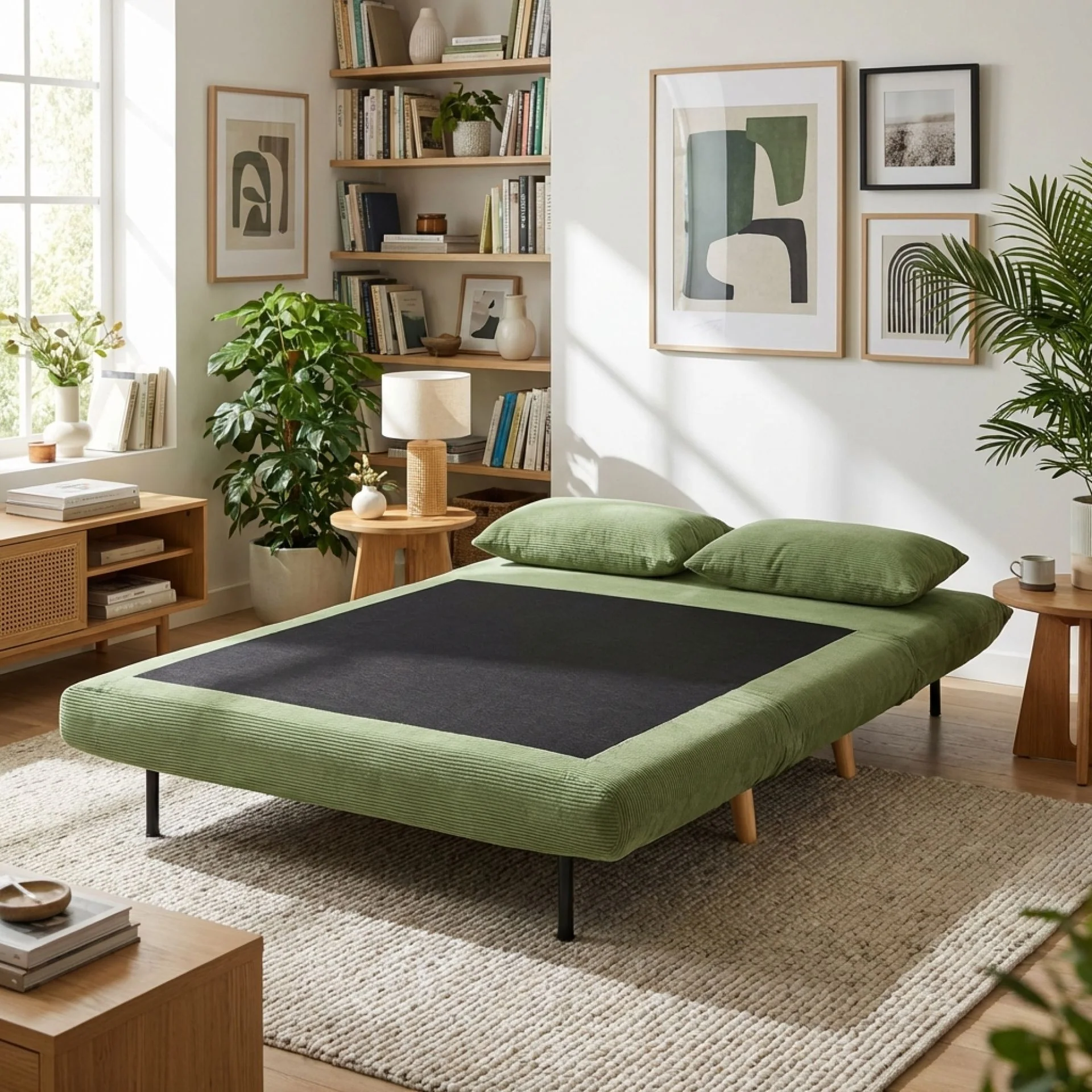 Hastings 2 Seater Fold-Out Sofa Bed - Olive - Image 12