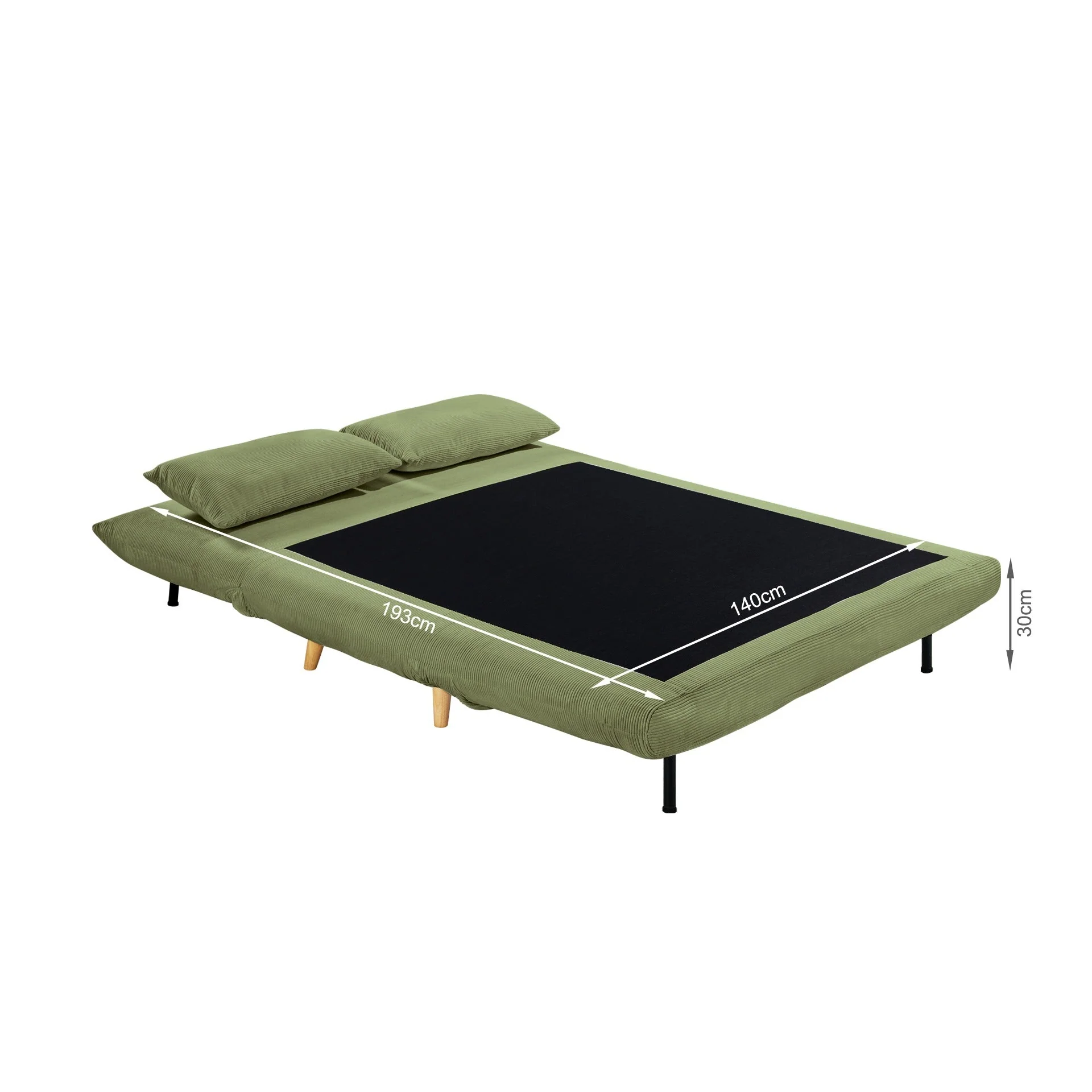 Hastings 2 Seater Fold-Out Sofa Bed - Olive - Image 23