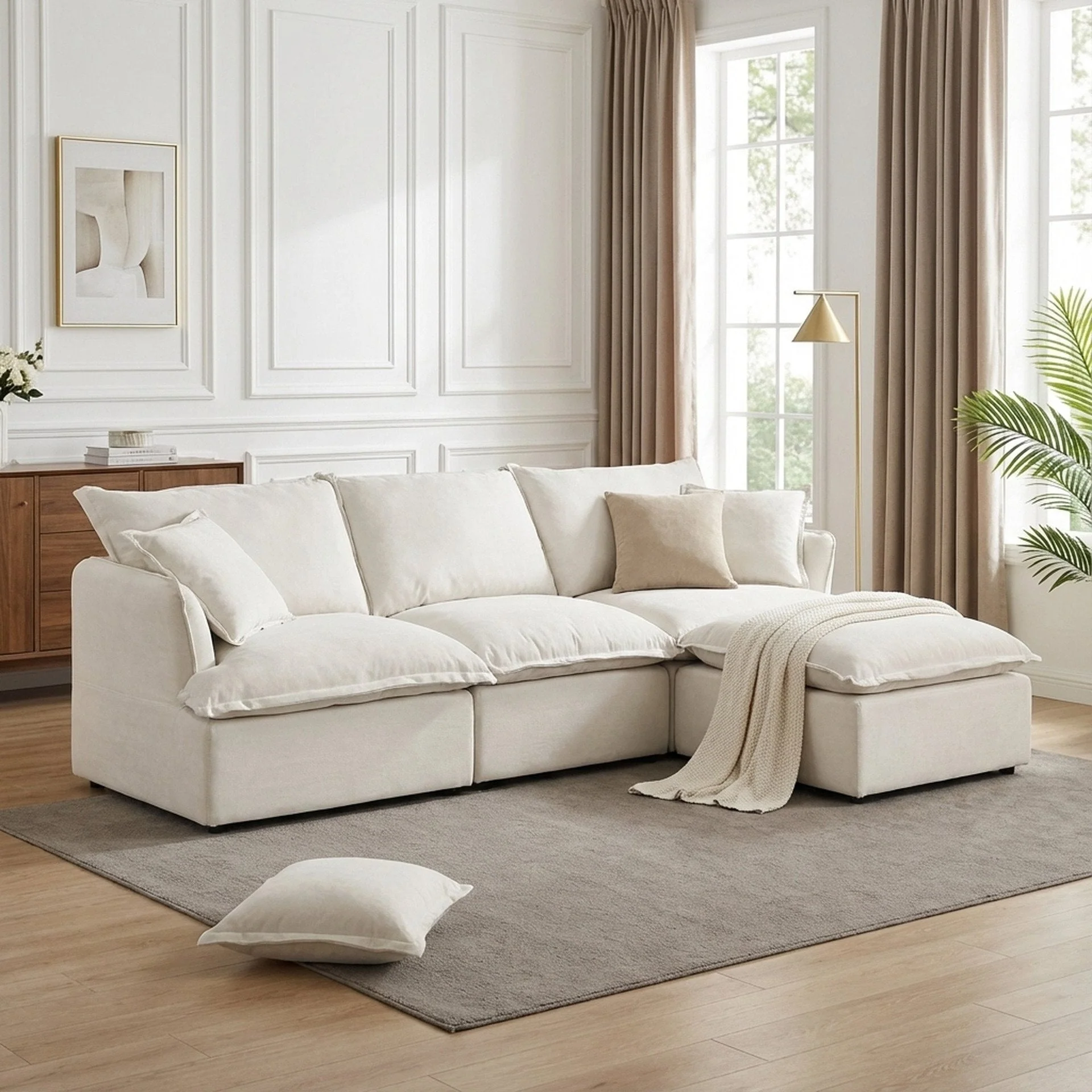 Haworth Modular Sofa - Silver Cloud - Image 4