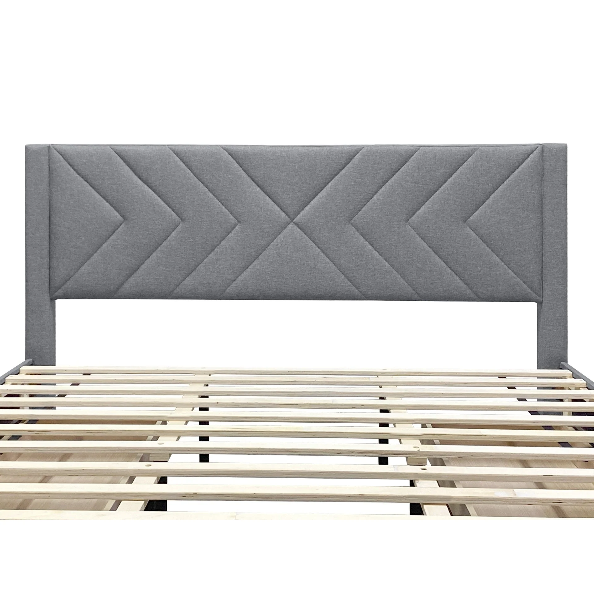 Haydon Super King Fabric Bed Frame with 4 Drawers - Light Grey - Image 11