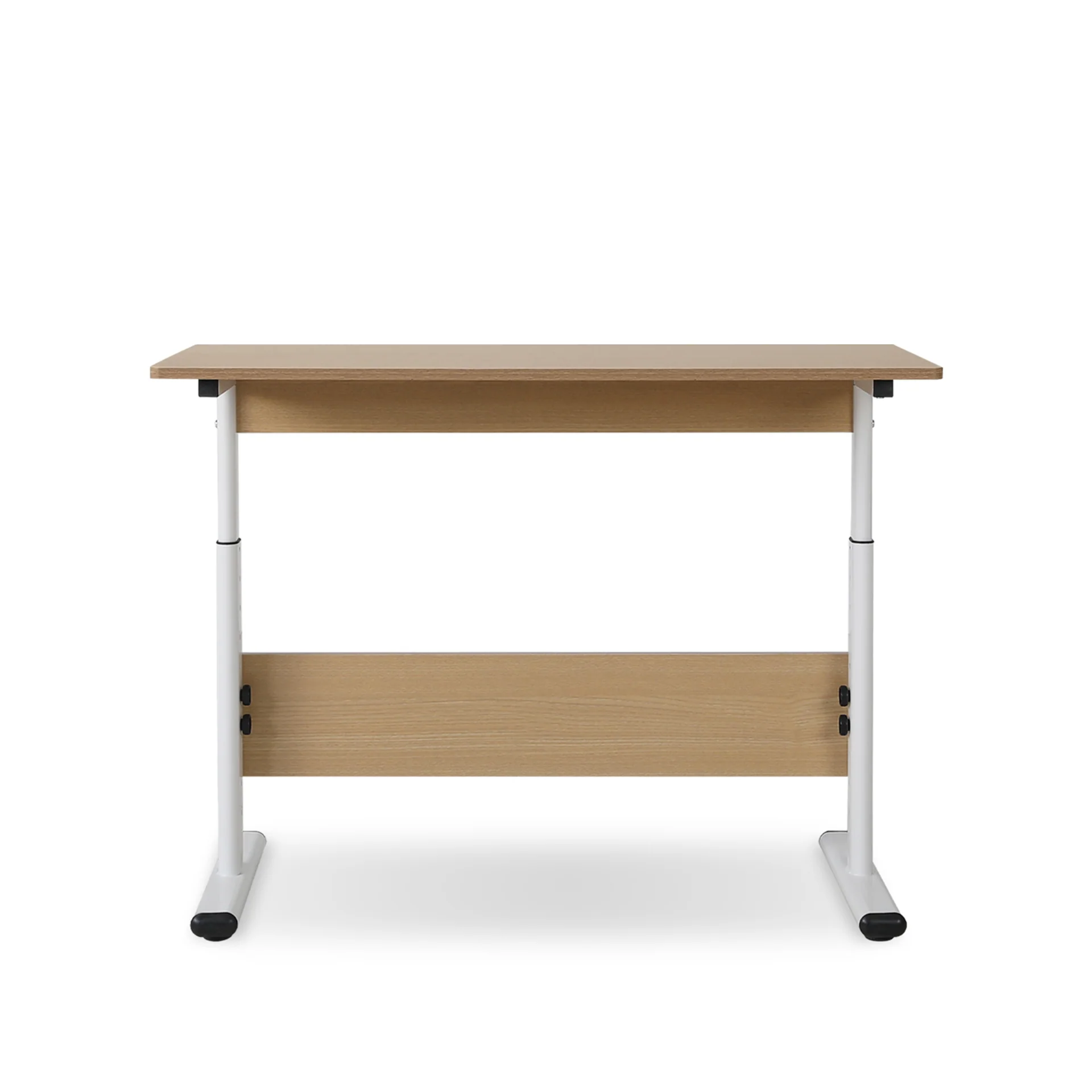 Hector 100cm Height-Adjustable Computer Desk - Maple + White - Image 6