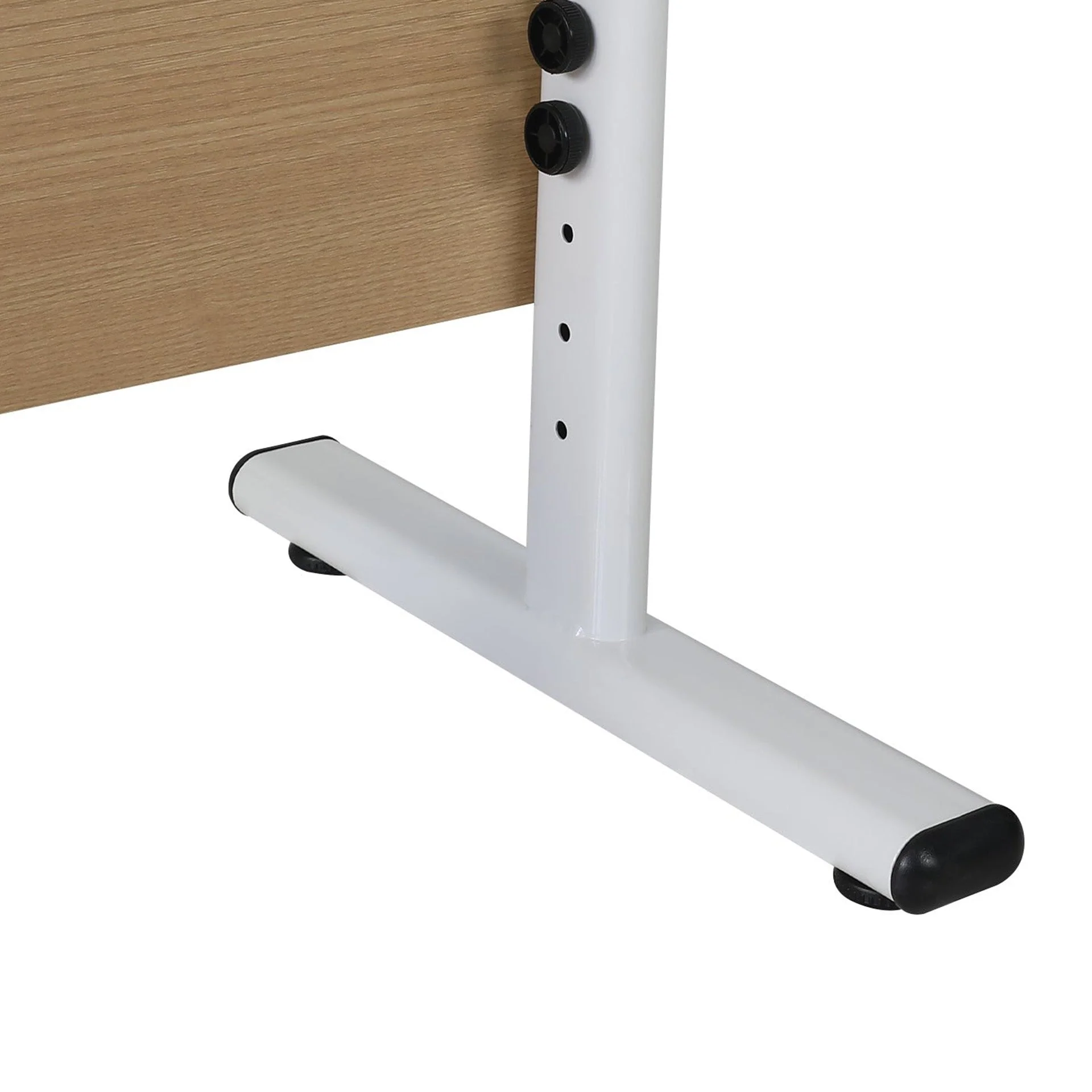 Hector 100cm Height-Adjustable Computer Desk - Maple + White - Image 8