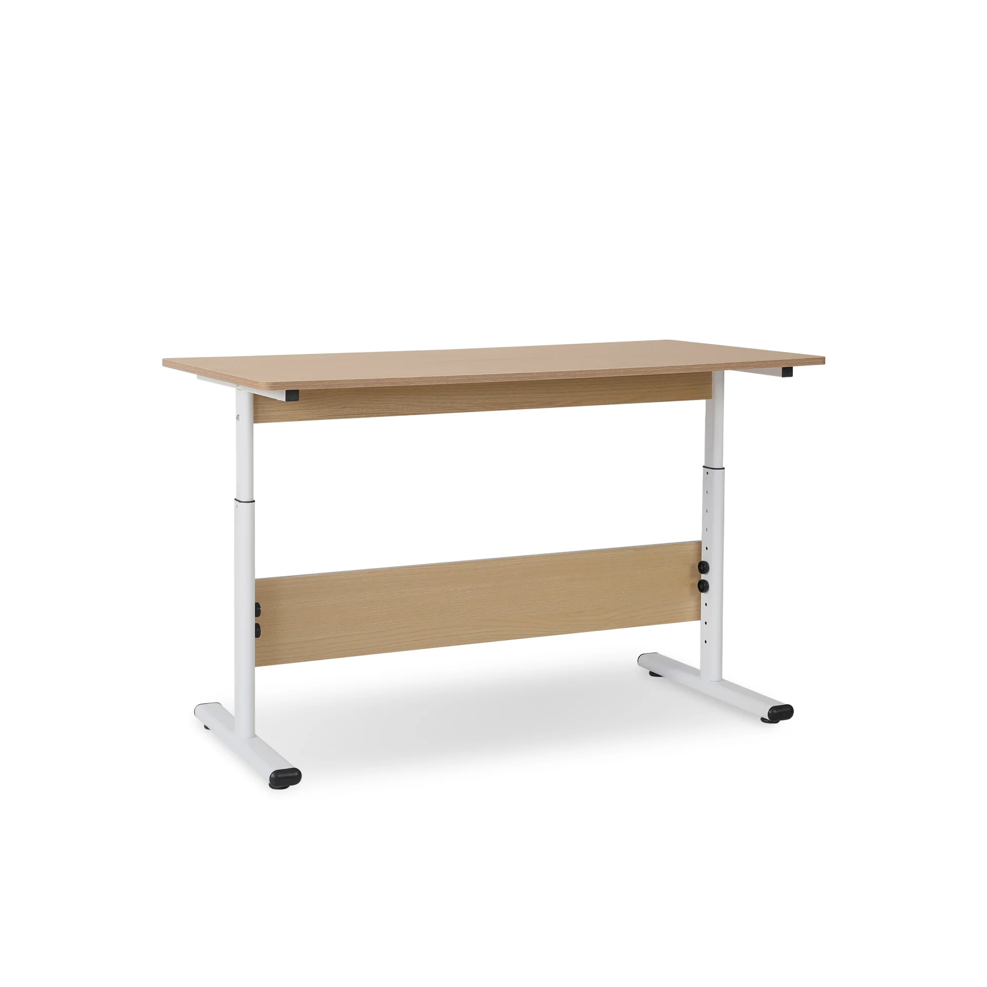 Hector 120cm Height-Adjustable Computer Desk - MAPLE + WHITE - Image 5