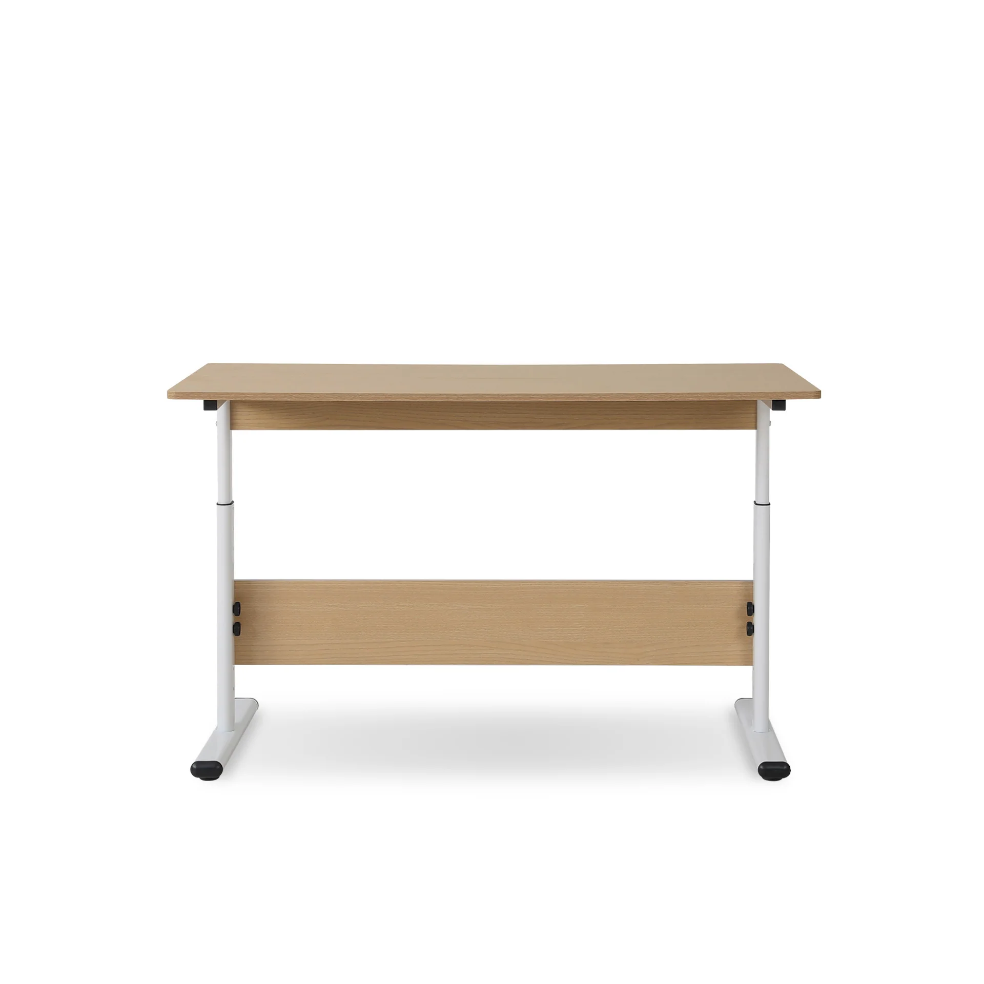 Hector 120cm Height-Adjustable Computer Desk - MAPLE + WHITE - Image 6