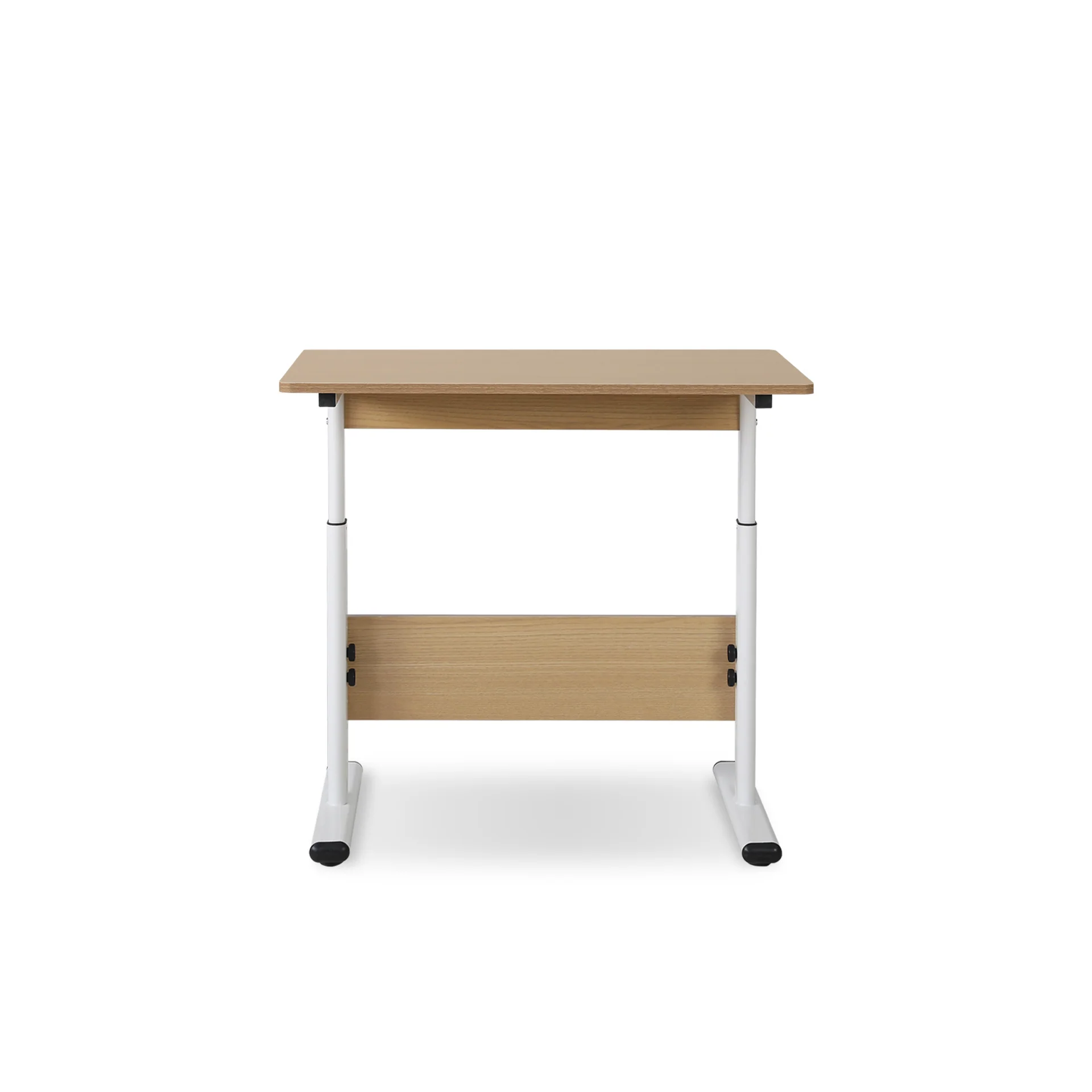 Hector 80cm Height-Adjustable Computer Desk - Maple + White - Image 7