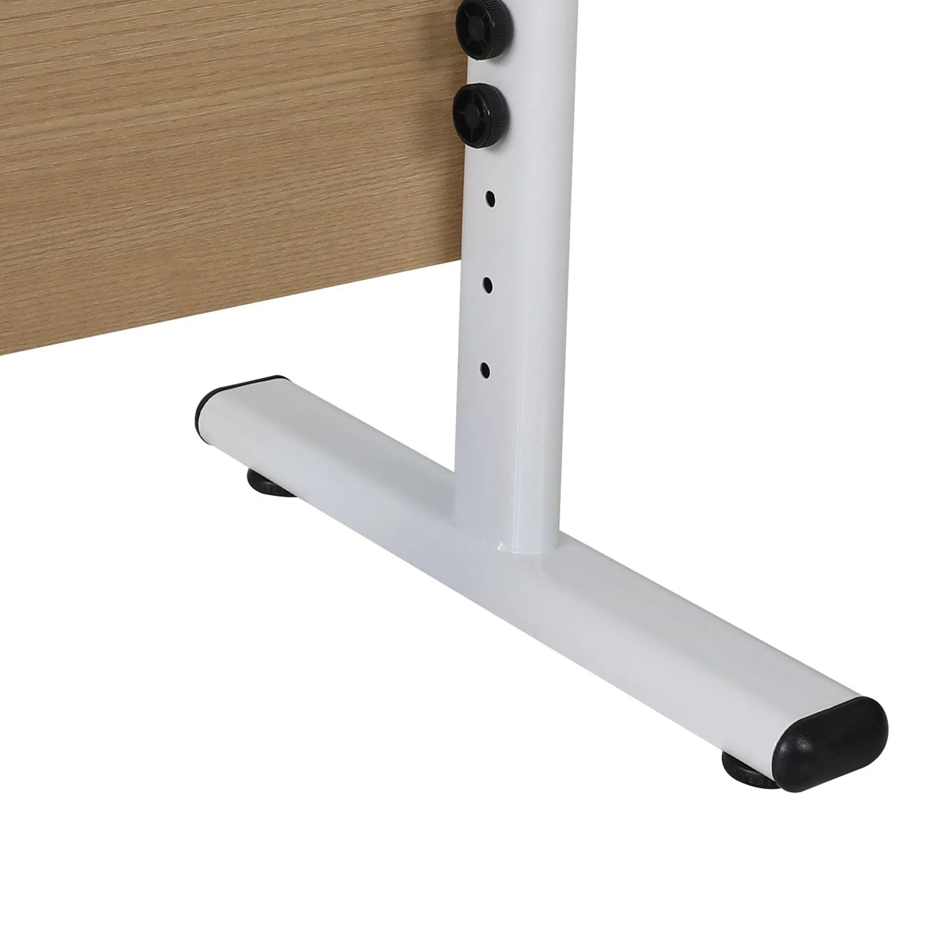 Hector 80cm Height-Adjustable Computer Desk - Maple + White - Image 9