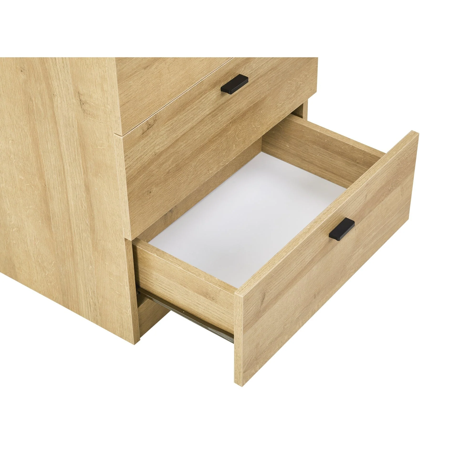Hekla Tallboy 5 Drawer Chest Dresser - Oak - Image 6