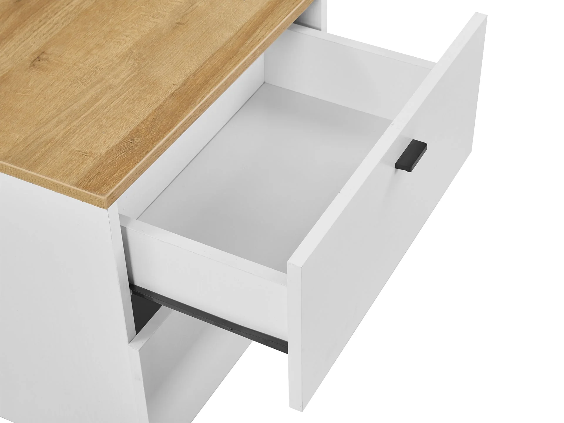 Hekla Wooden Bedside Table with 2 Drawers - White - Image 6