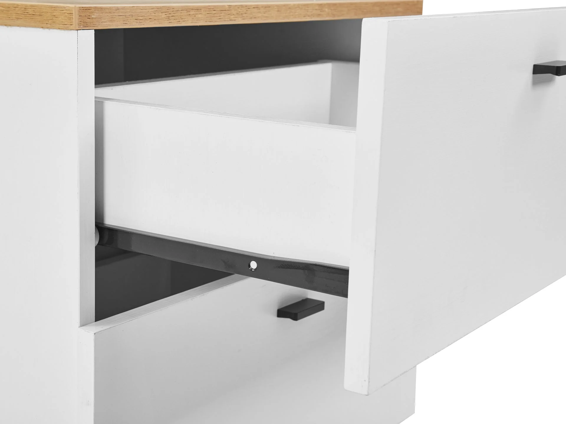 Hekla Wooden Bedside Table with 2 Drawers - White - Image 7