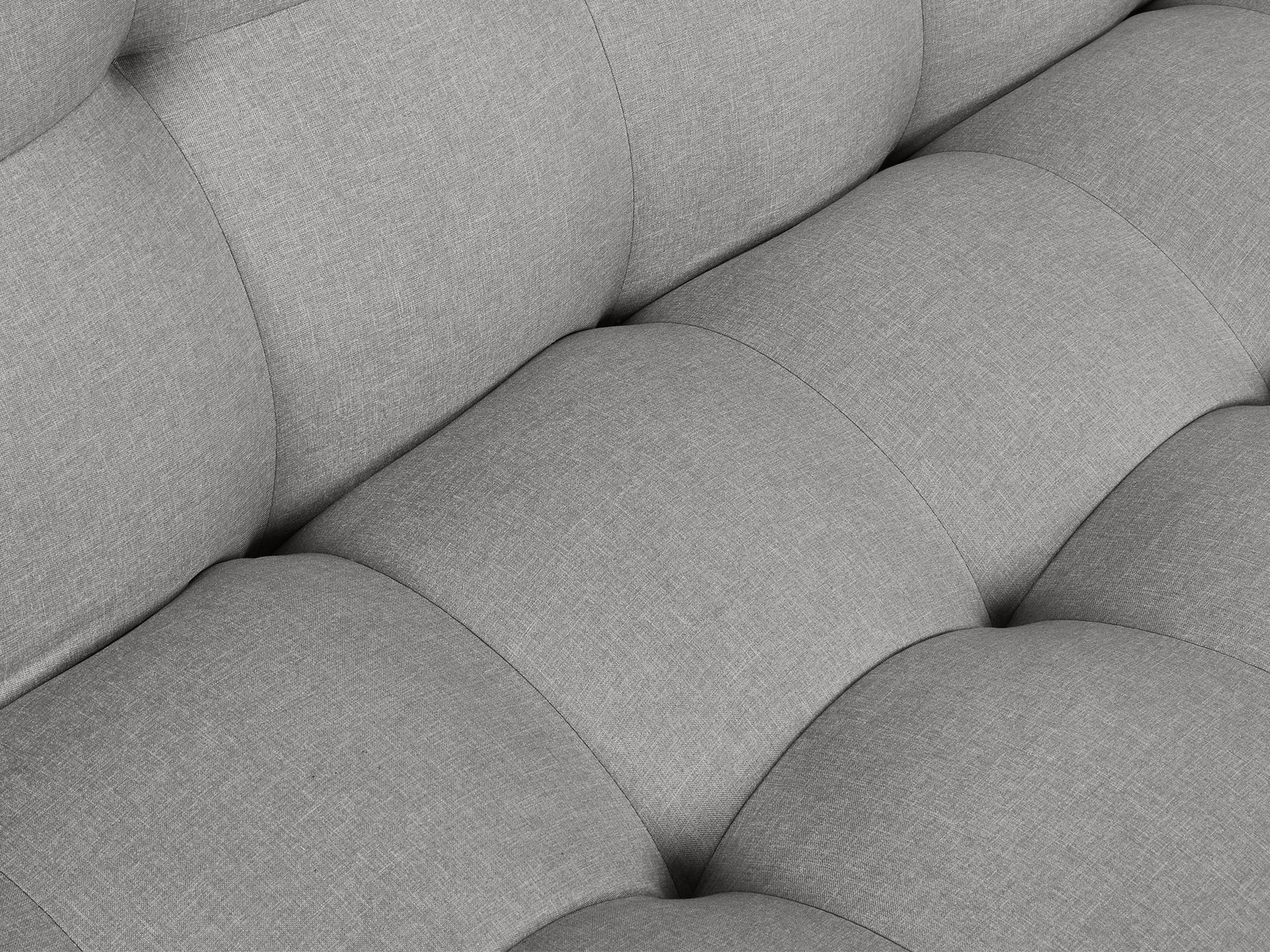 HELENA 3 Seater Fabric Sofa Bed Futon with Chaise - LIGHT GREY - Image 6