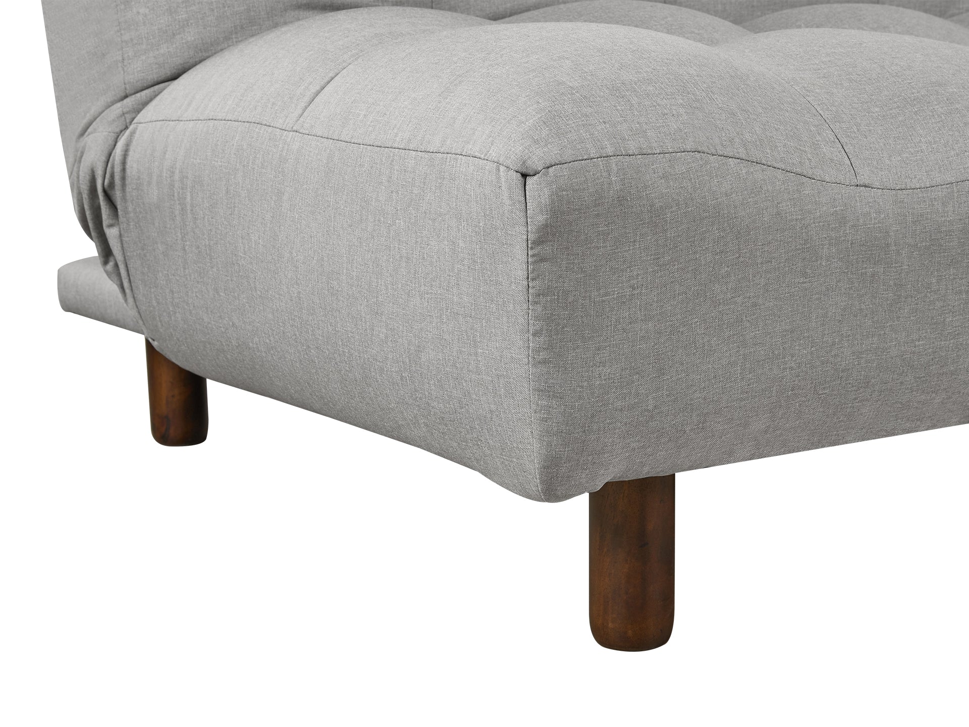 HELENA 3 Seater Fabric Sofa Bed Futon with Chaise - LIGHT GREY - Image 8