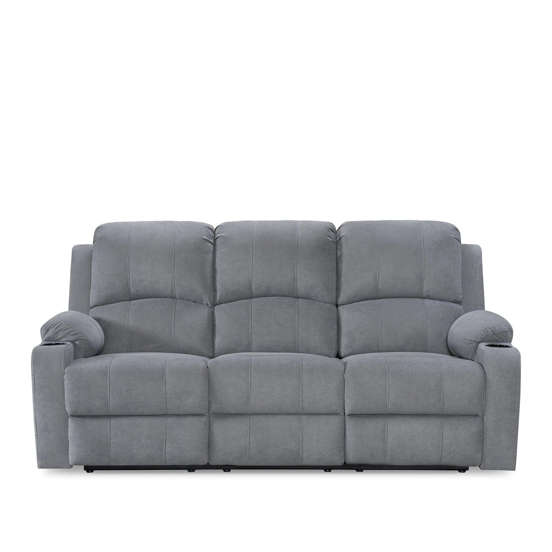 Henley Fabric Electric 3 Seater Recliner Sofa - Grey - Image 10