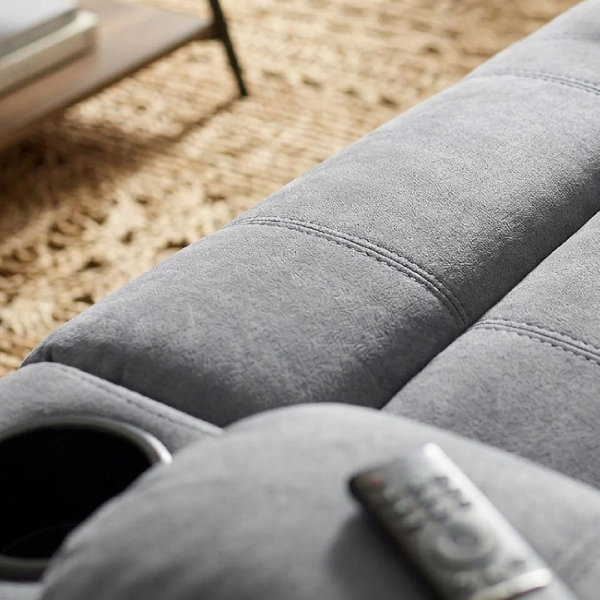 Henley Fabric Electric 3 Seater Recliner Sofa - Grey - Image 8