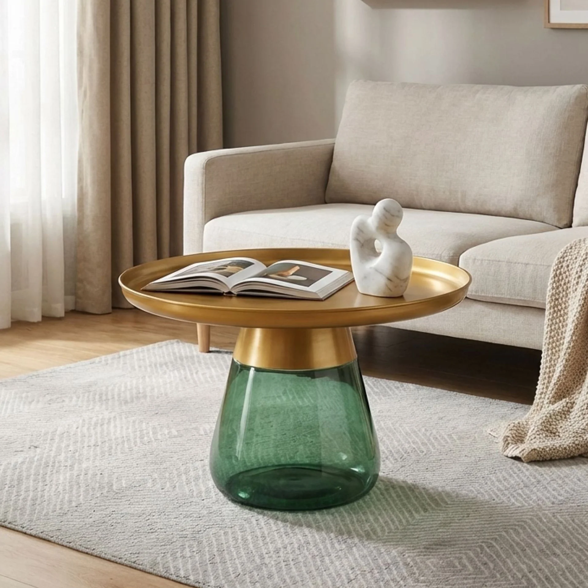 Hennie Round Coffee Table - Gold - Image 2
